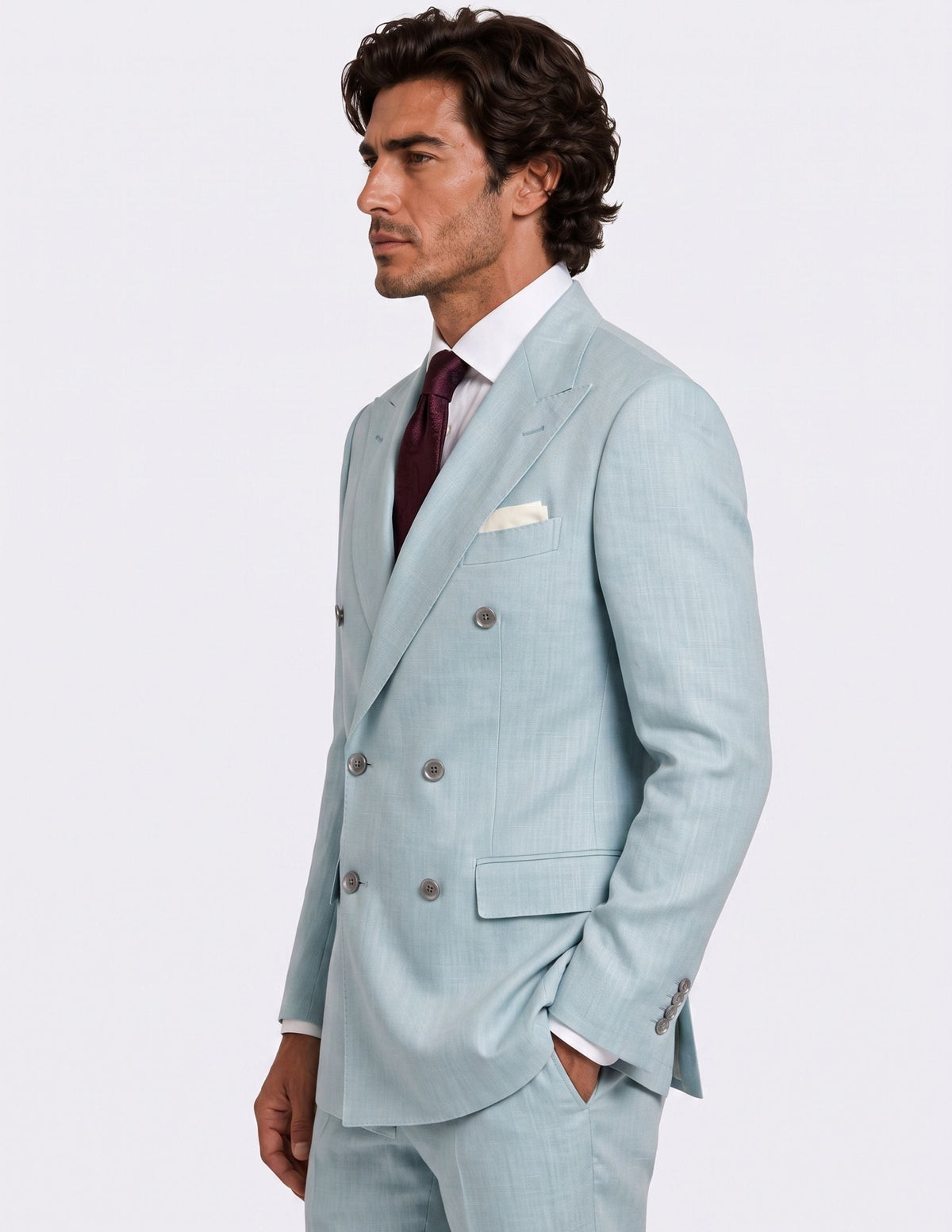The Taormina Blue Double-Breasted Suit - Samir Bachkami