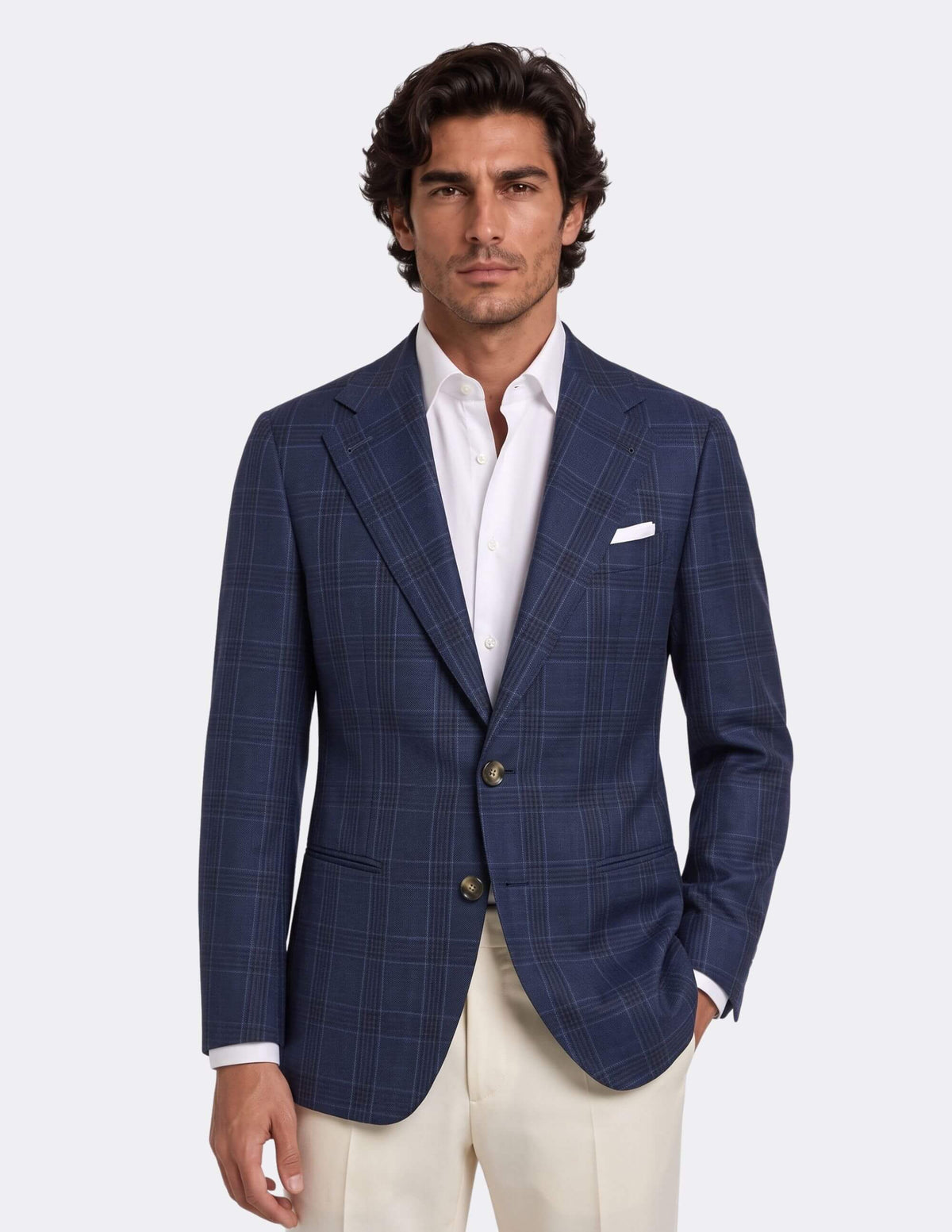 The Torino Navy Check Jacket - Samir Bachkami