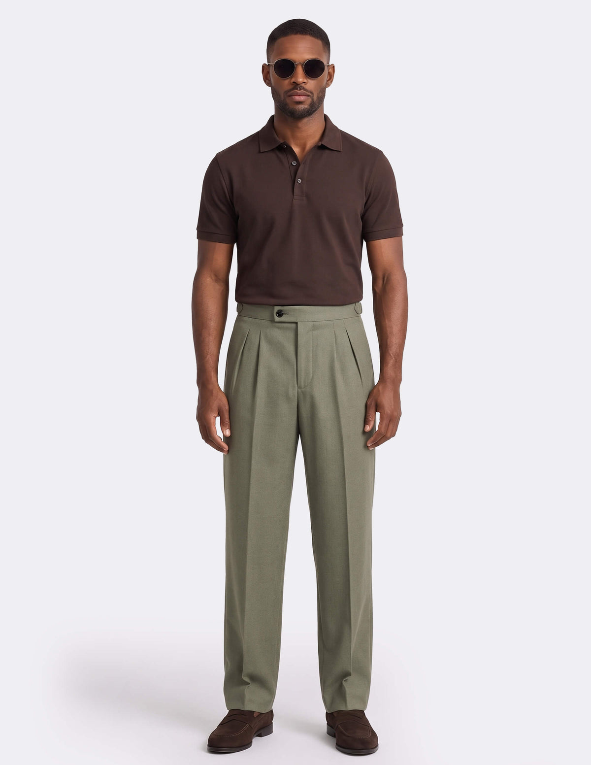 The Vardeno Olive Wide-Leg Trousers - Samir Bachkami
