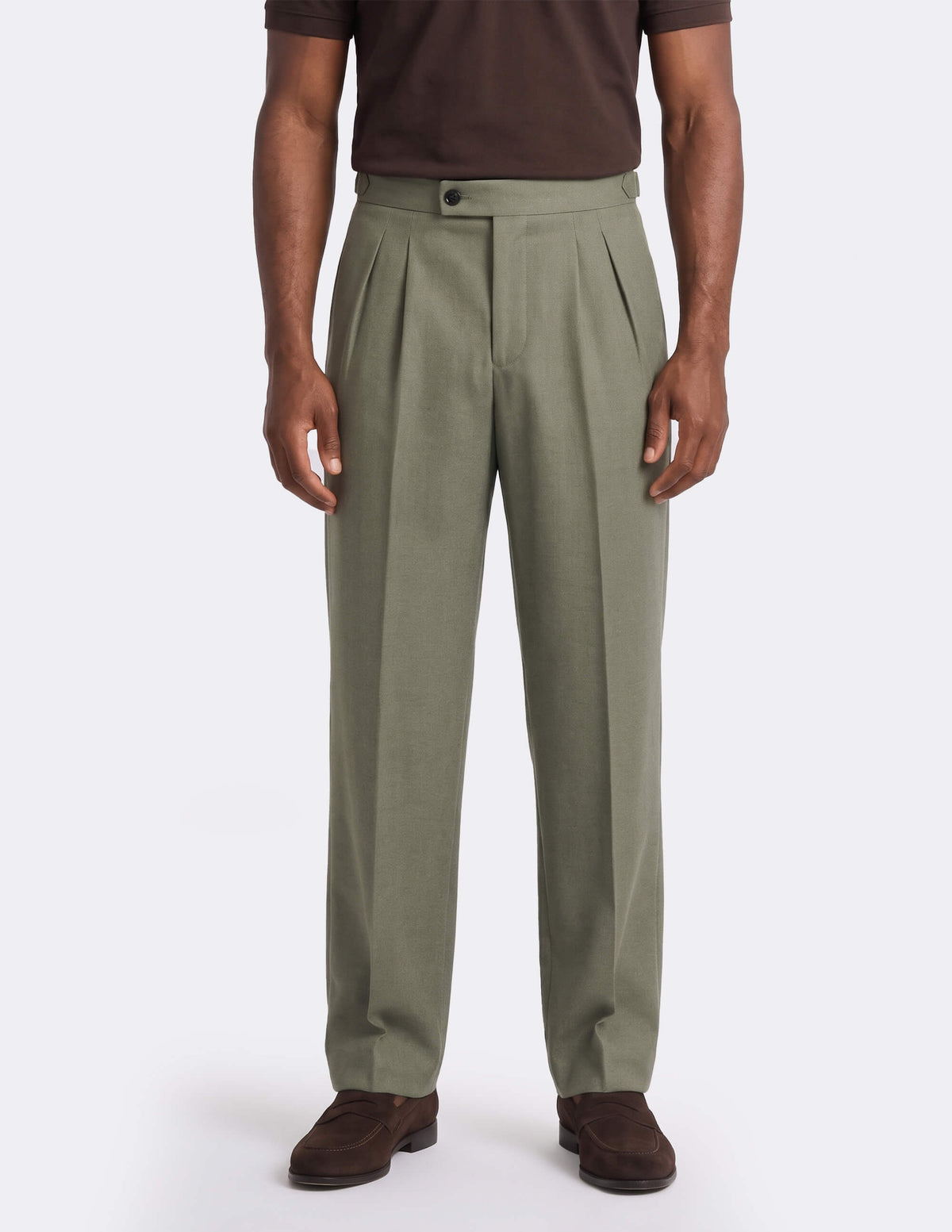 The Vardeno Olive Wide-Leg Trousers - Samir Bachkami