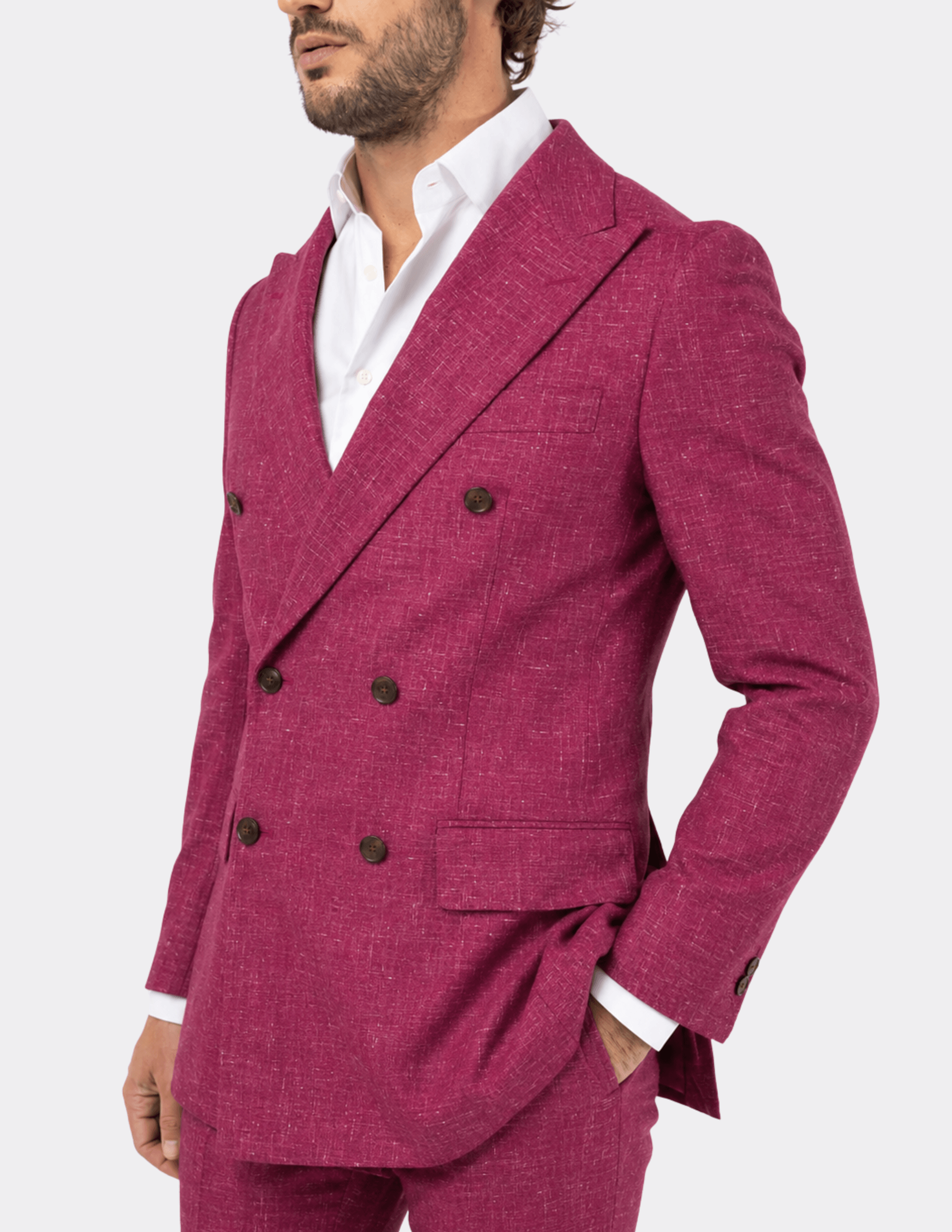 Tuscan Ruby Double Breasted Suit - Samir Bachkami
