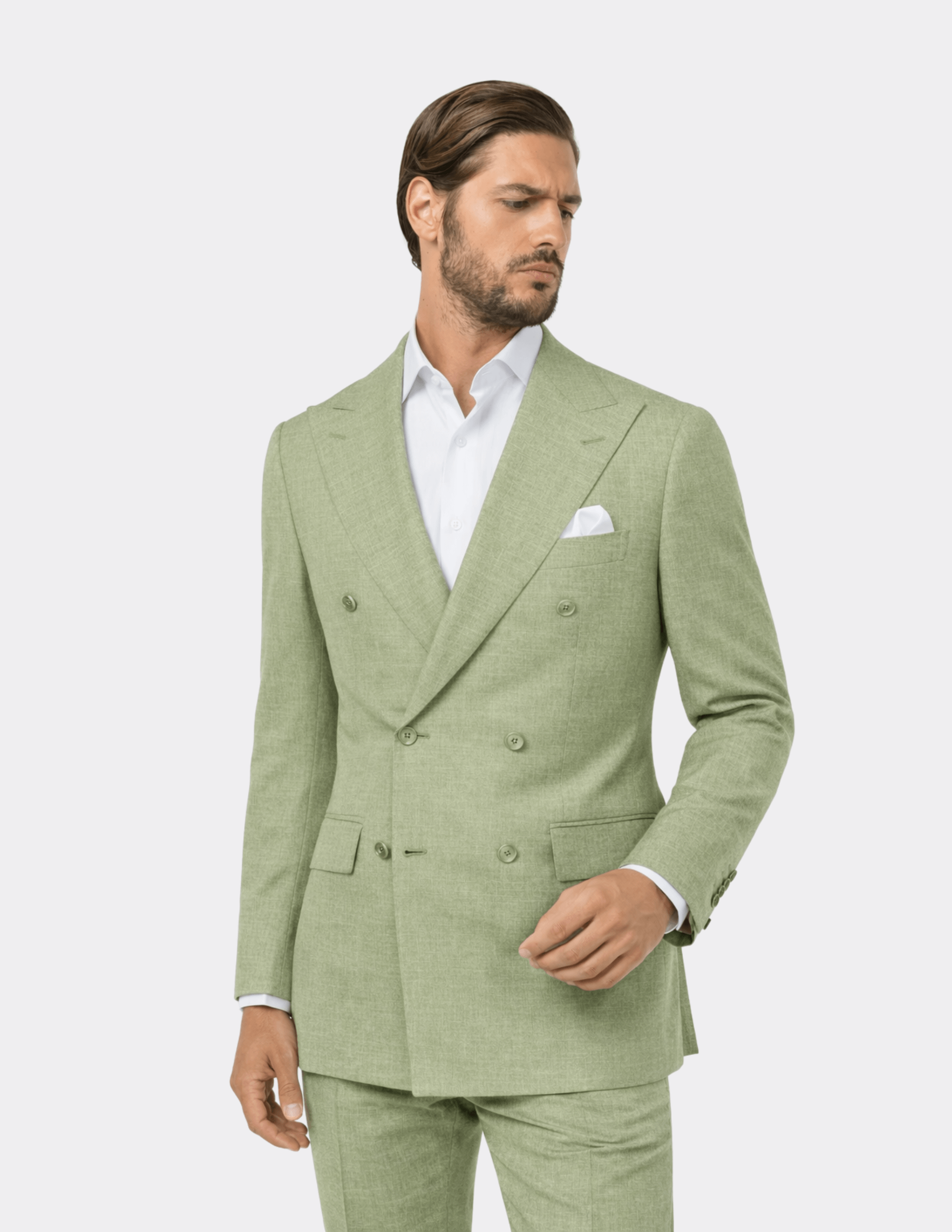 Tuscan Sage Double Breasted Suit - Samir Bachkami