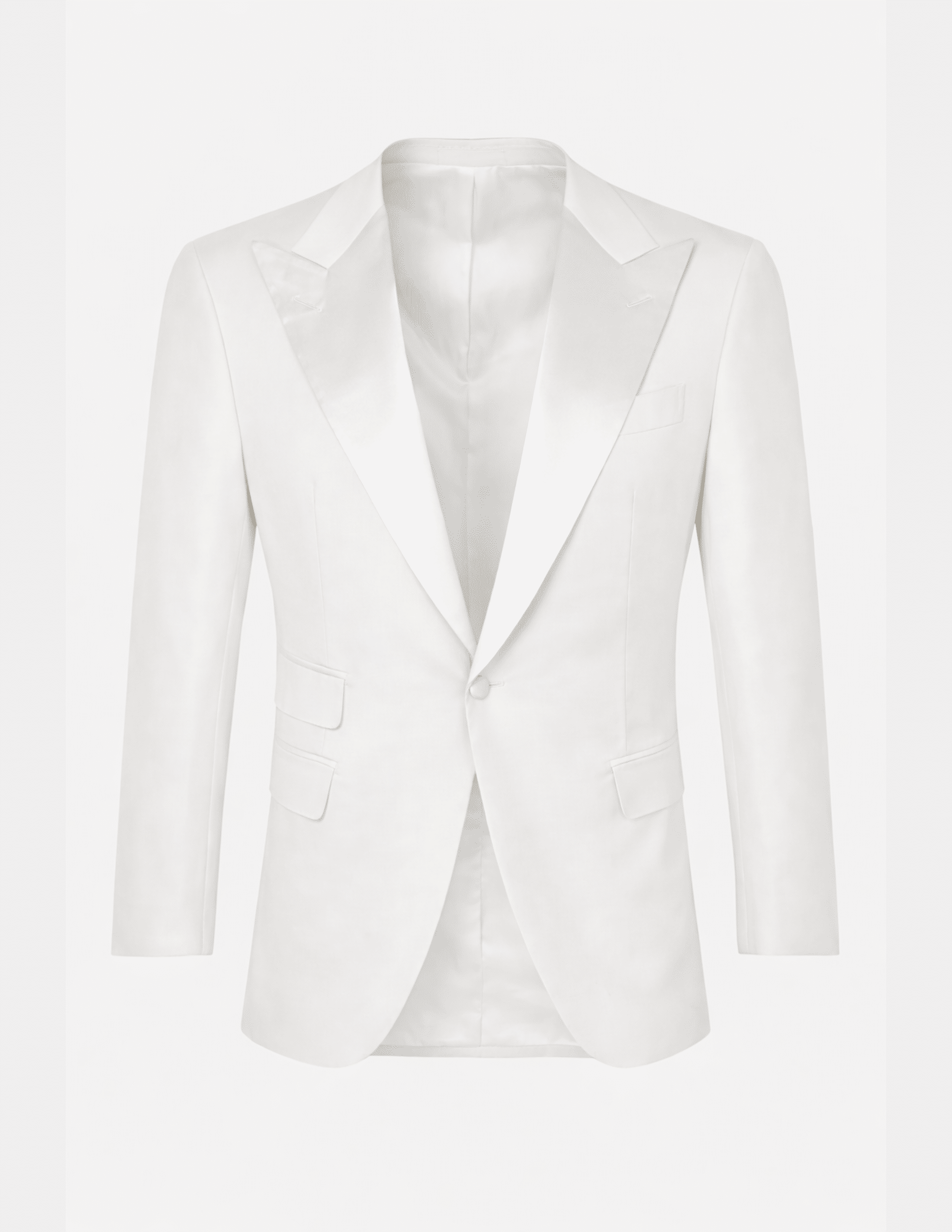 White Single - Breasted Tuxedo Suit - Samir Bachkami