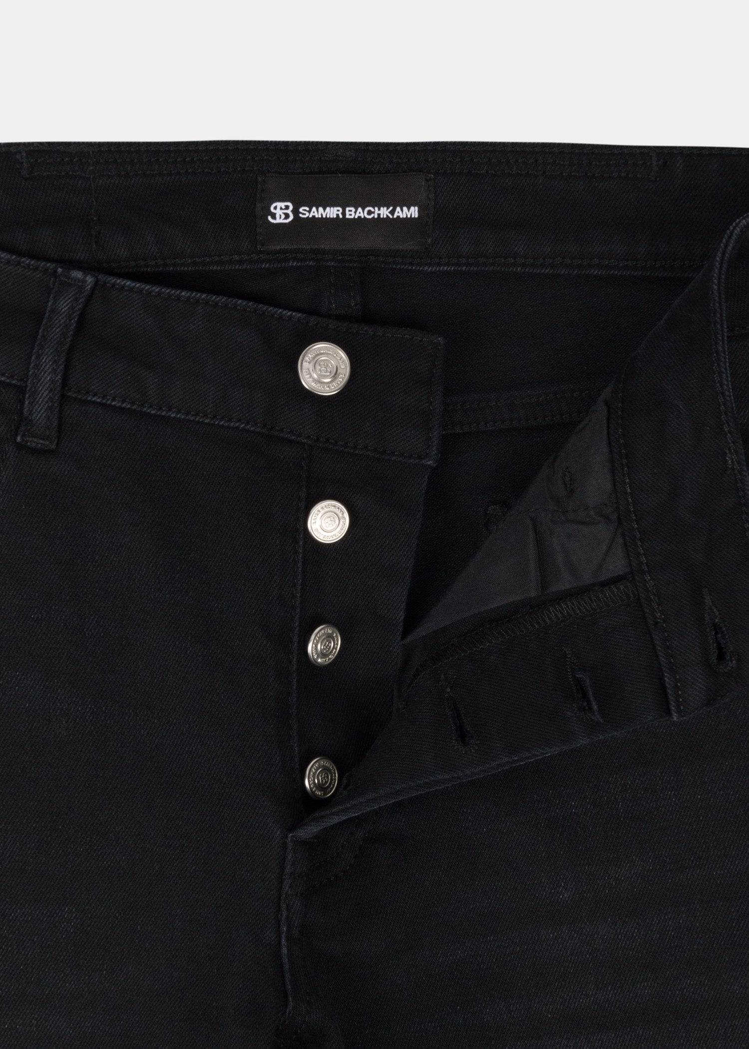 Black Distressed Slim Fit Jeans - Samir Bachkami