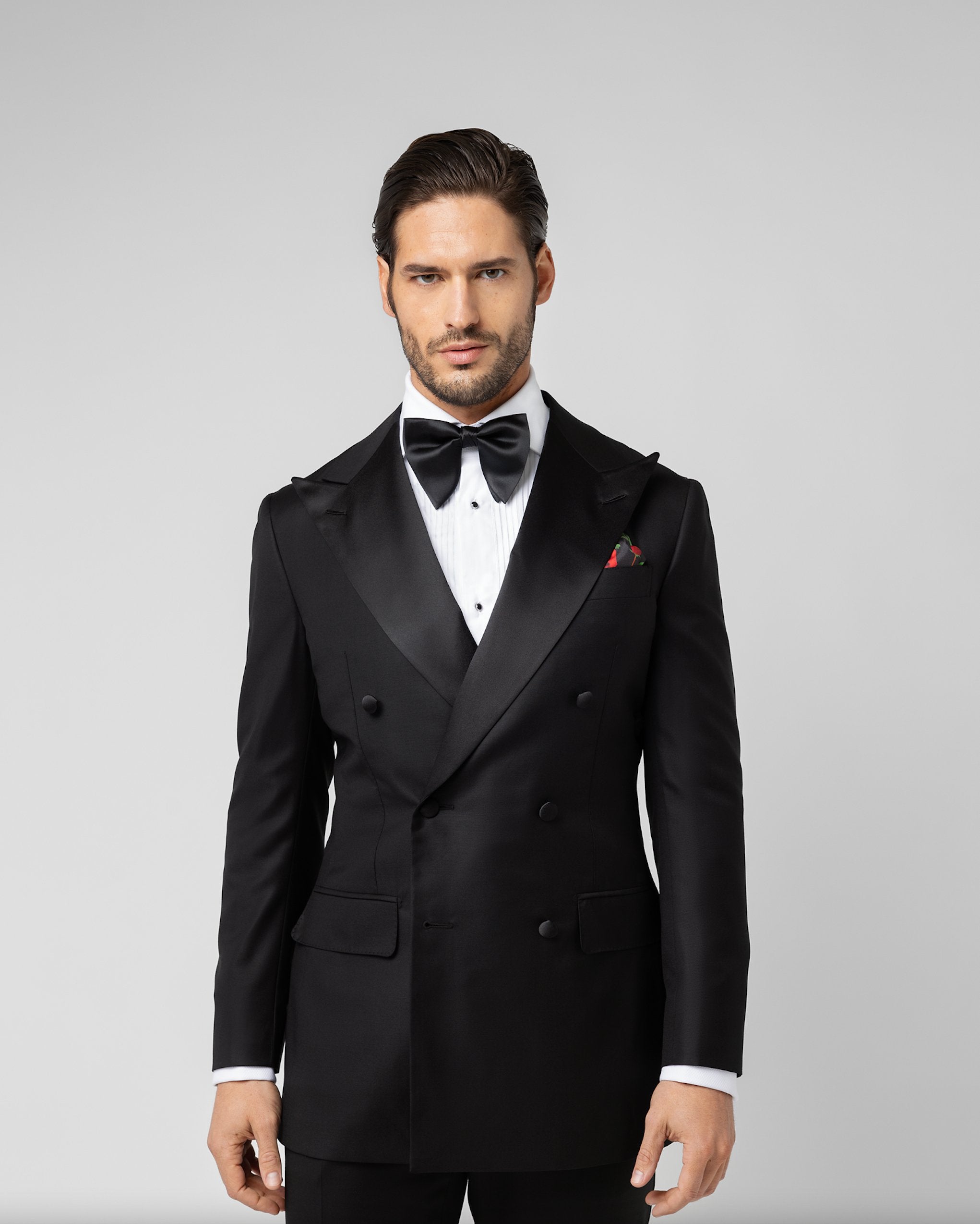 Black double cheap breasted tuxedo