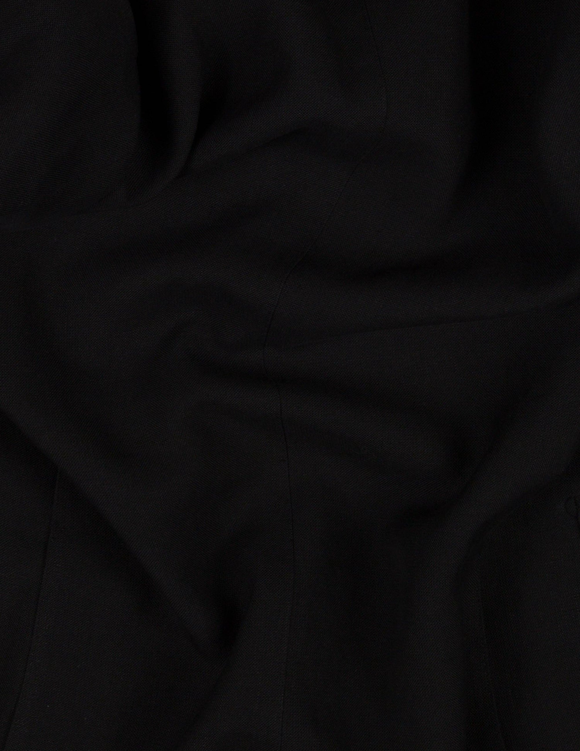 Black Linen Double Breasted Jacket - Samir Bachkami