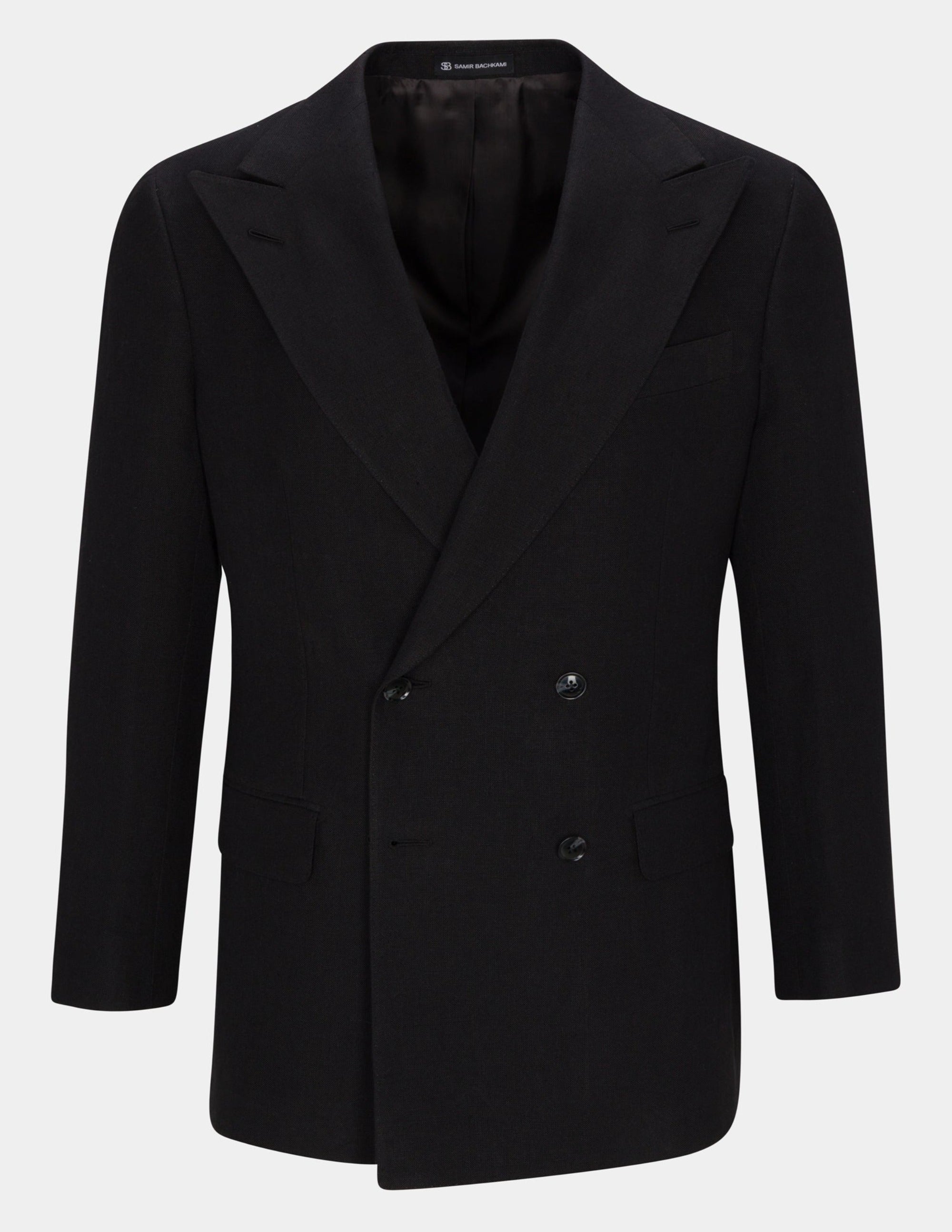 Black Linen Double Breasted Suit - Samir Bachkami