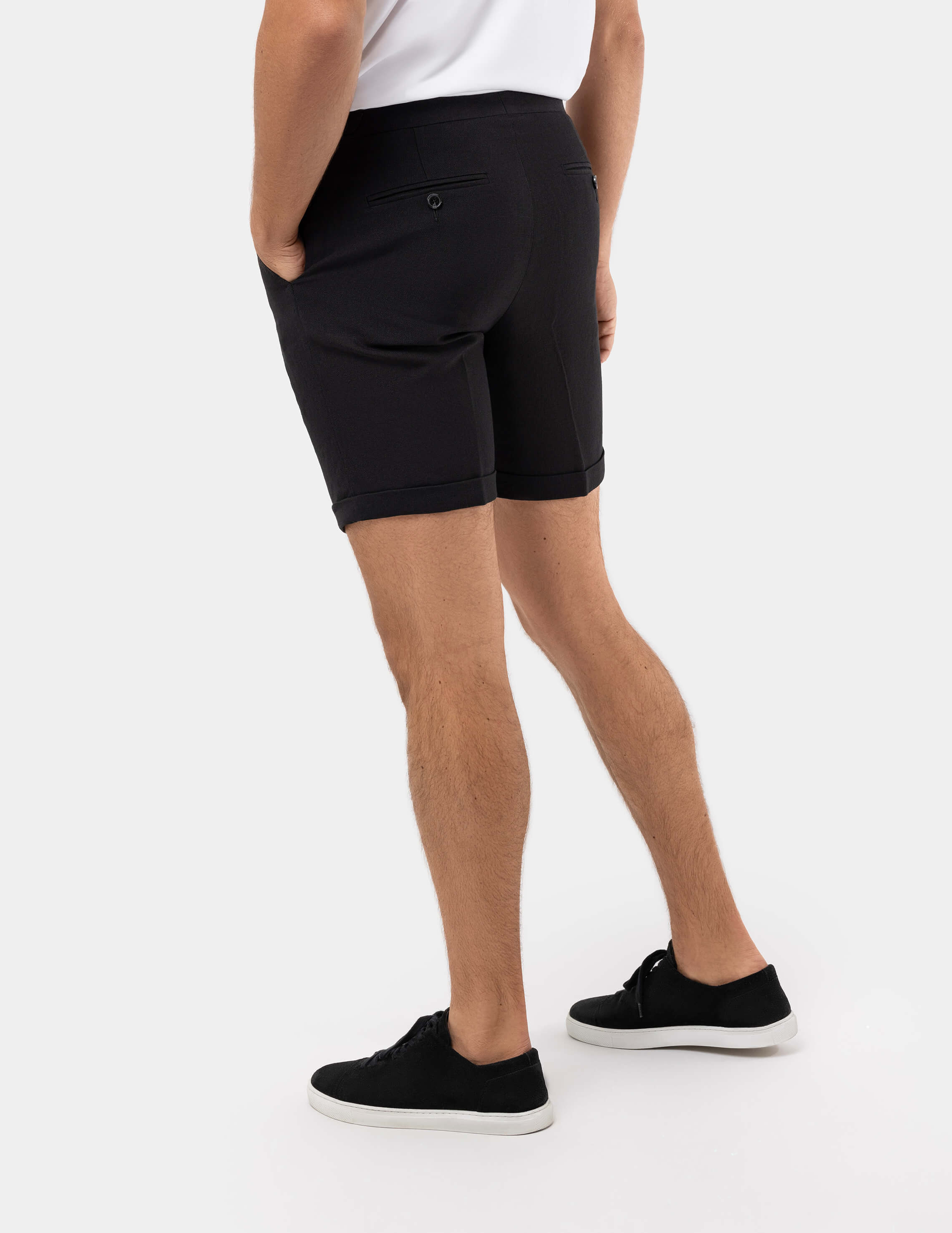 Black Linen Shorts - Samir Bachkami