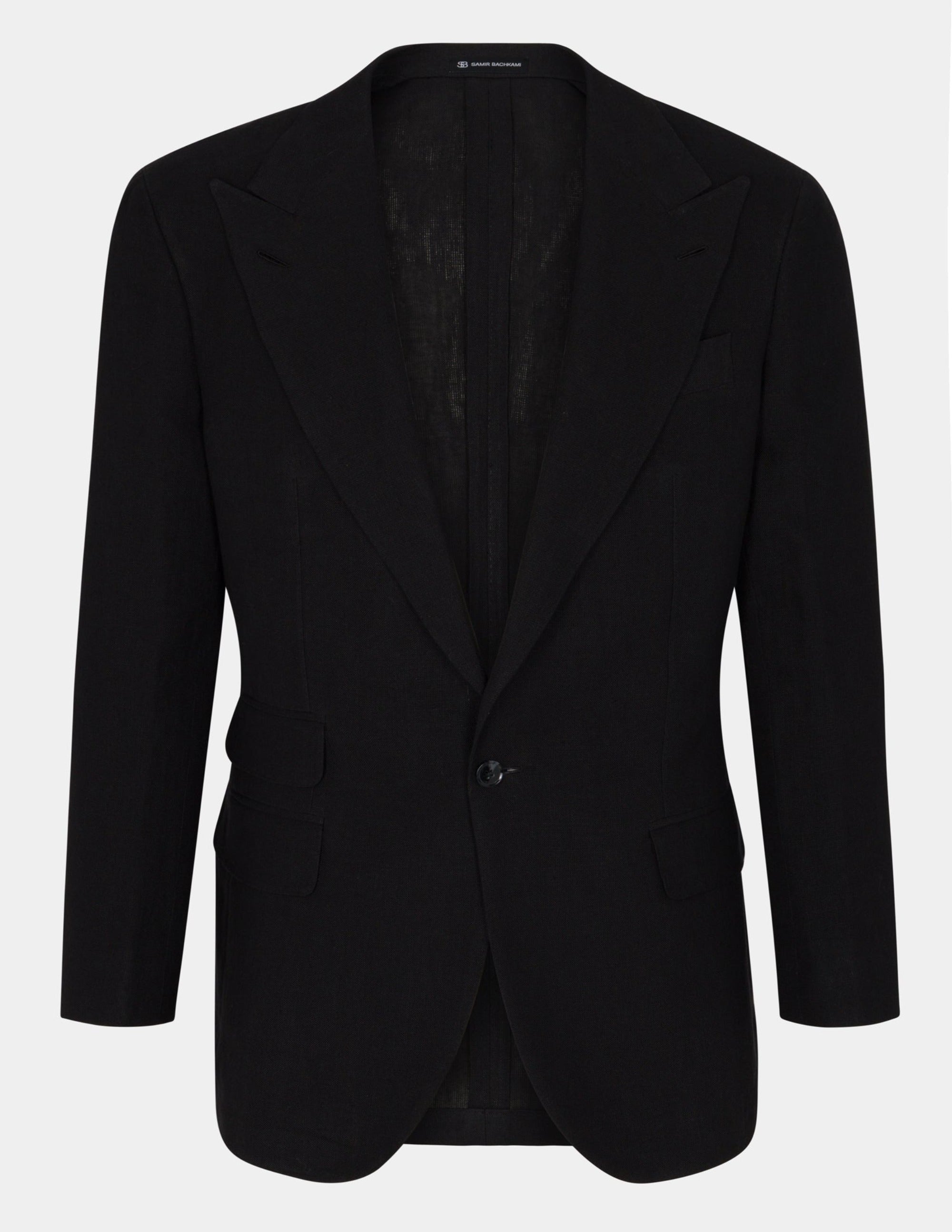 Black Linen Single Breasted Suit - Samir Bachkami