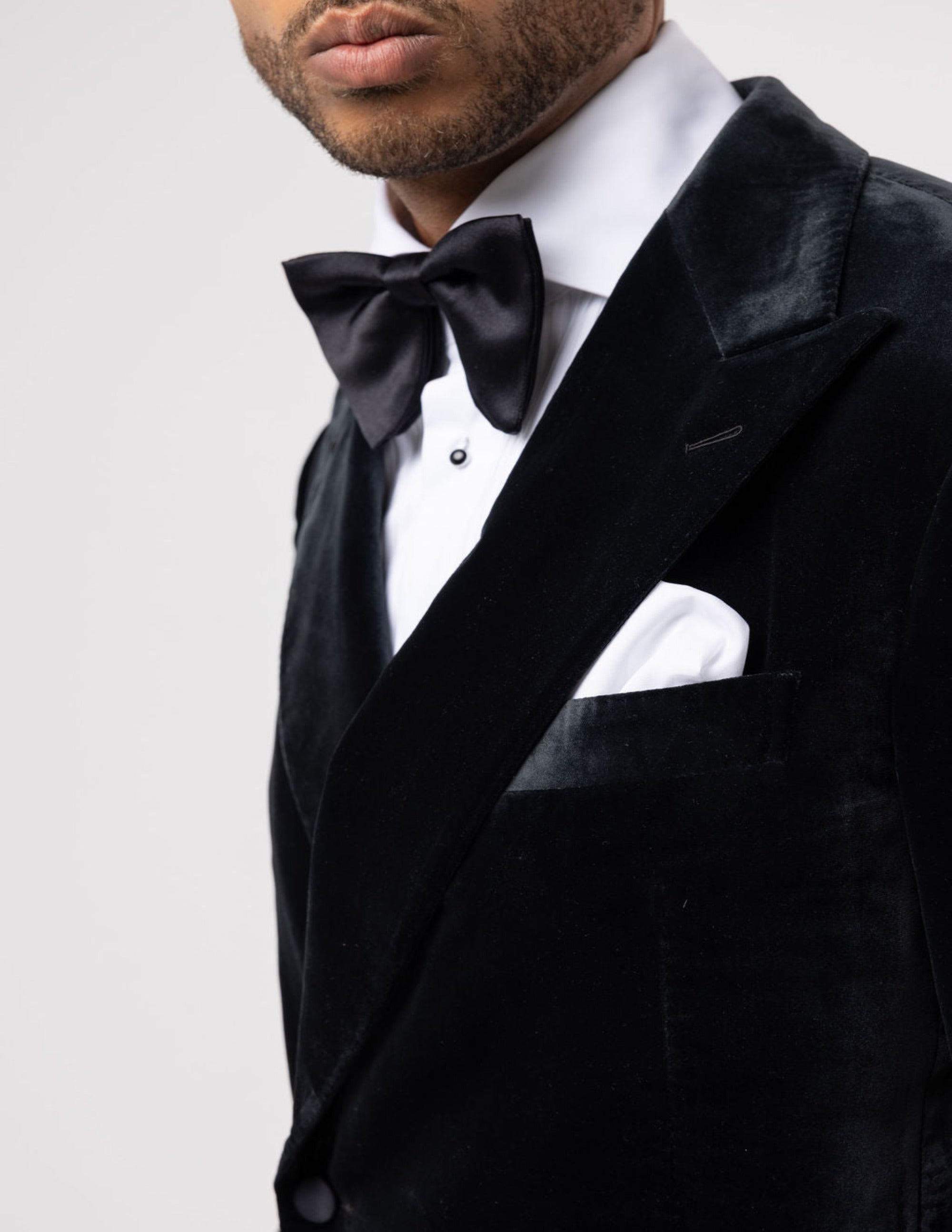 Black Velvet Double Breasted Suit - Samir Bachkami
