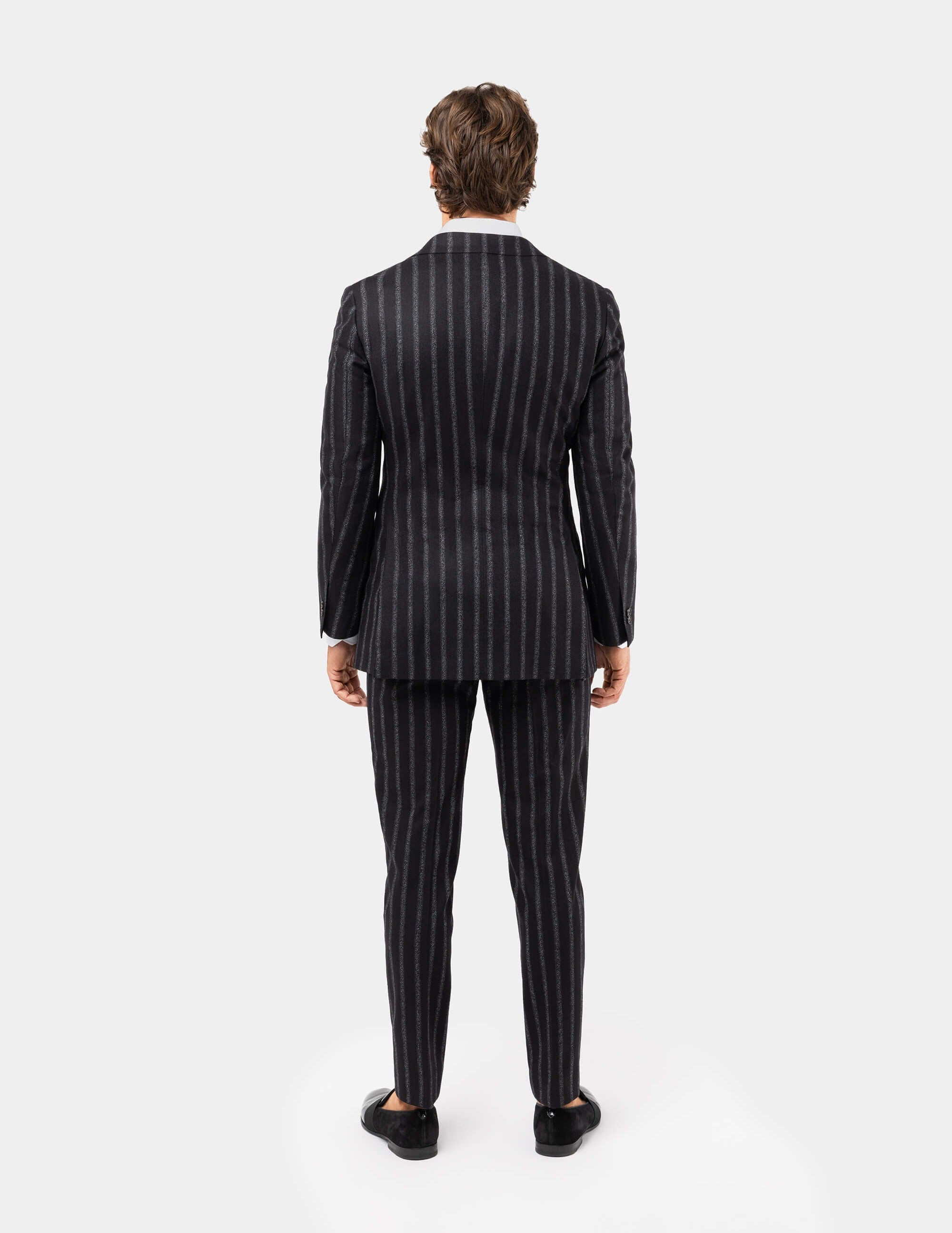 Black and white 2024 pinstripe double breasted suit