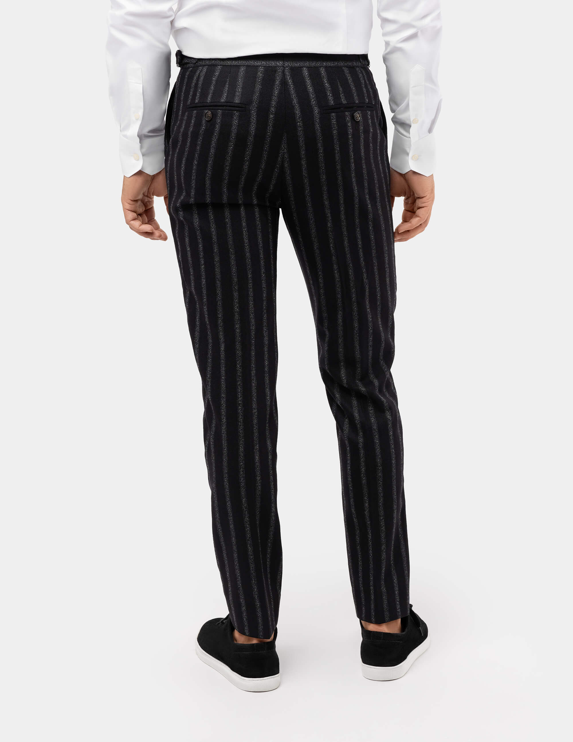 Striped Wool Mix Trousers