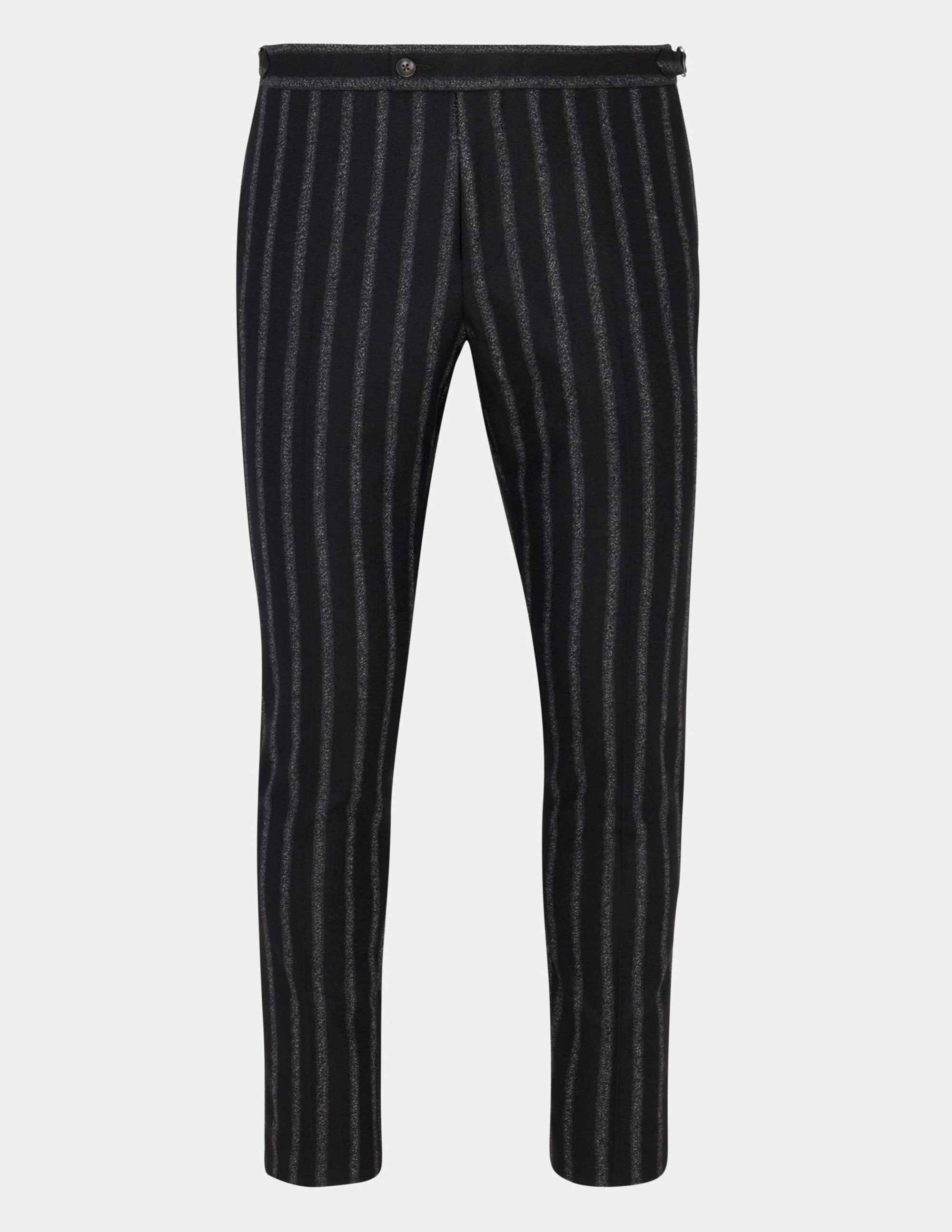 Frank Lyman Black and White Stripe Wide Leg Trousers
