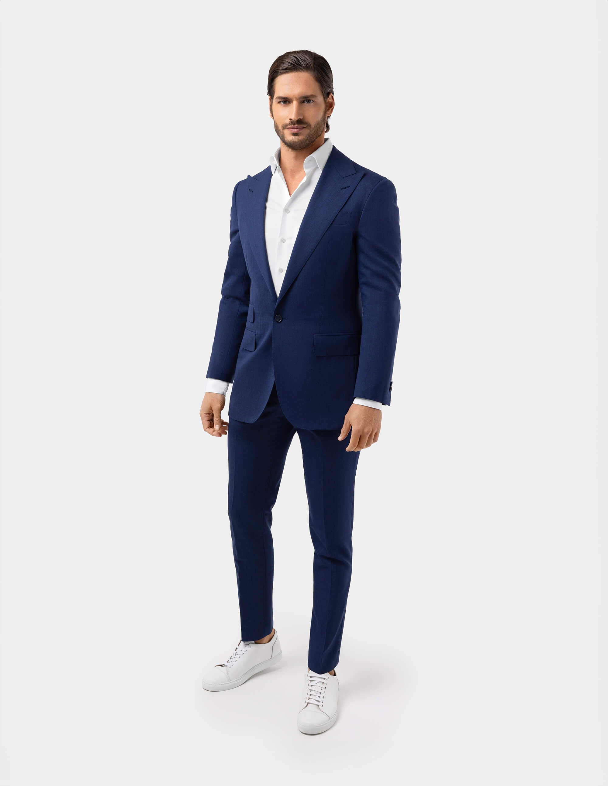 Blue Wool Single Breasted Suit - Samir Bachkami