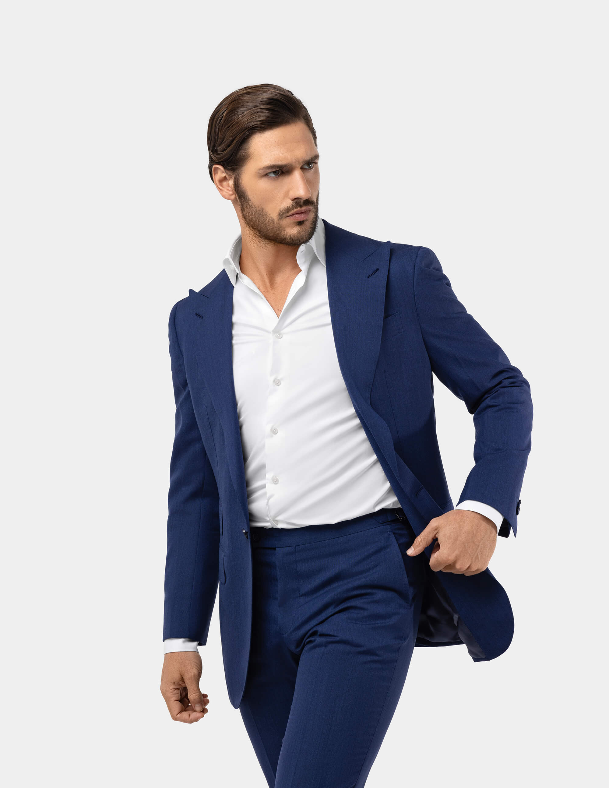 Blue Wool Single Breasted Suit - Samir Bachkami