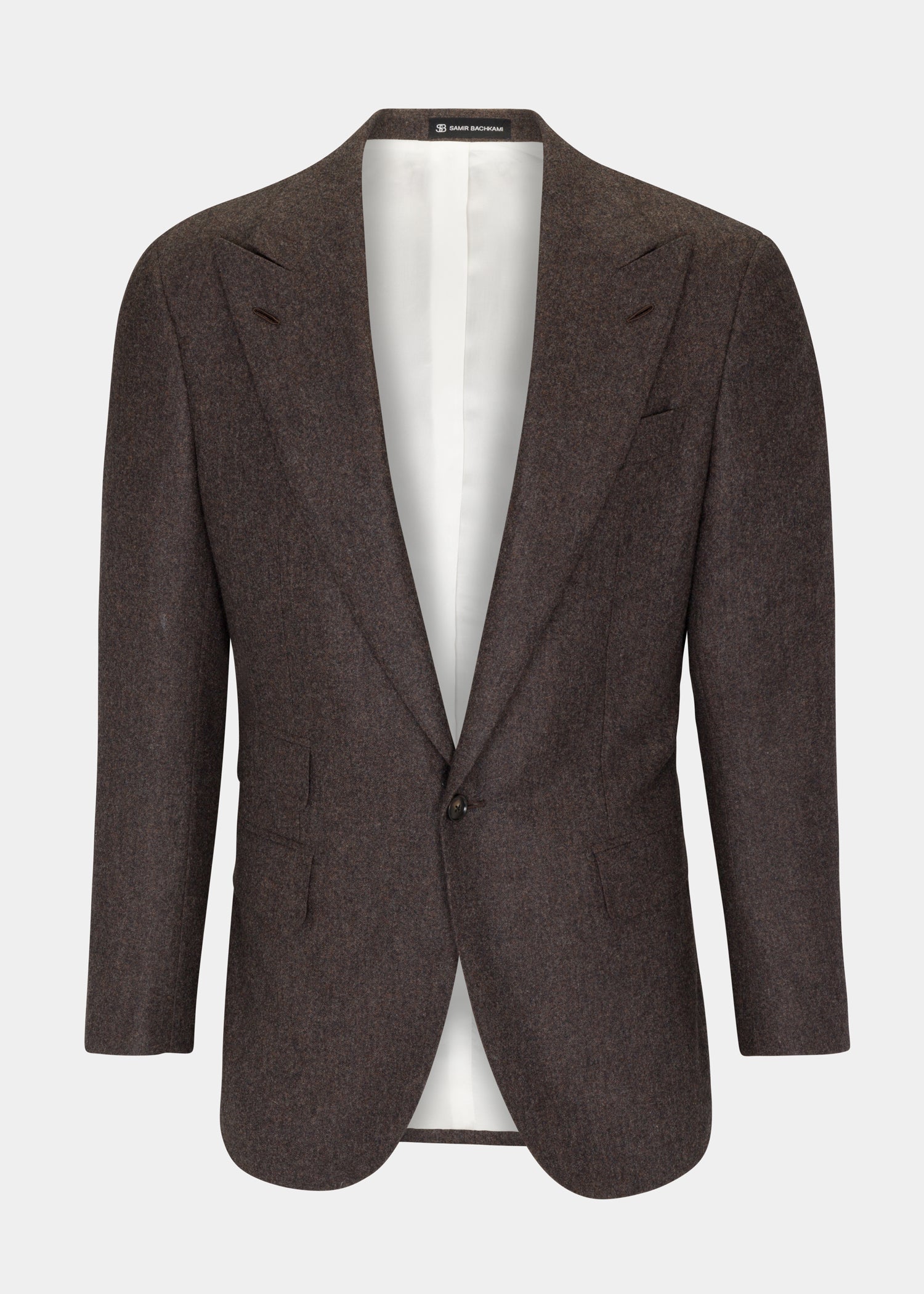 Brown Cashmere Single Breasted Jacket - Samir Bachkami