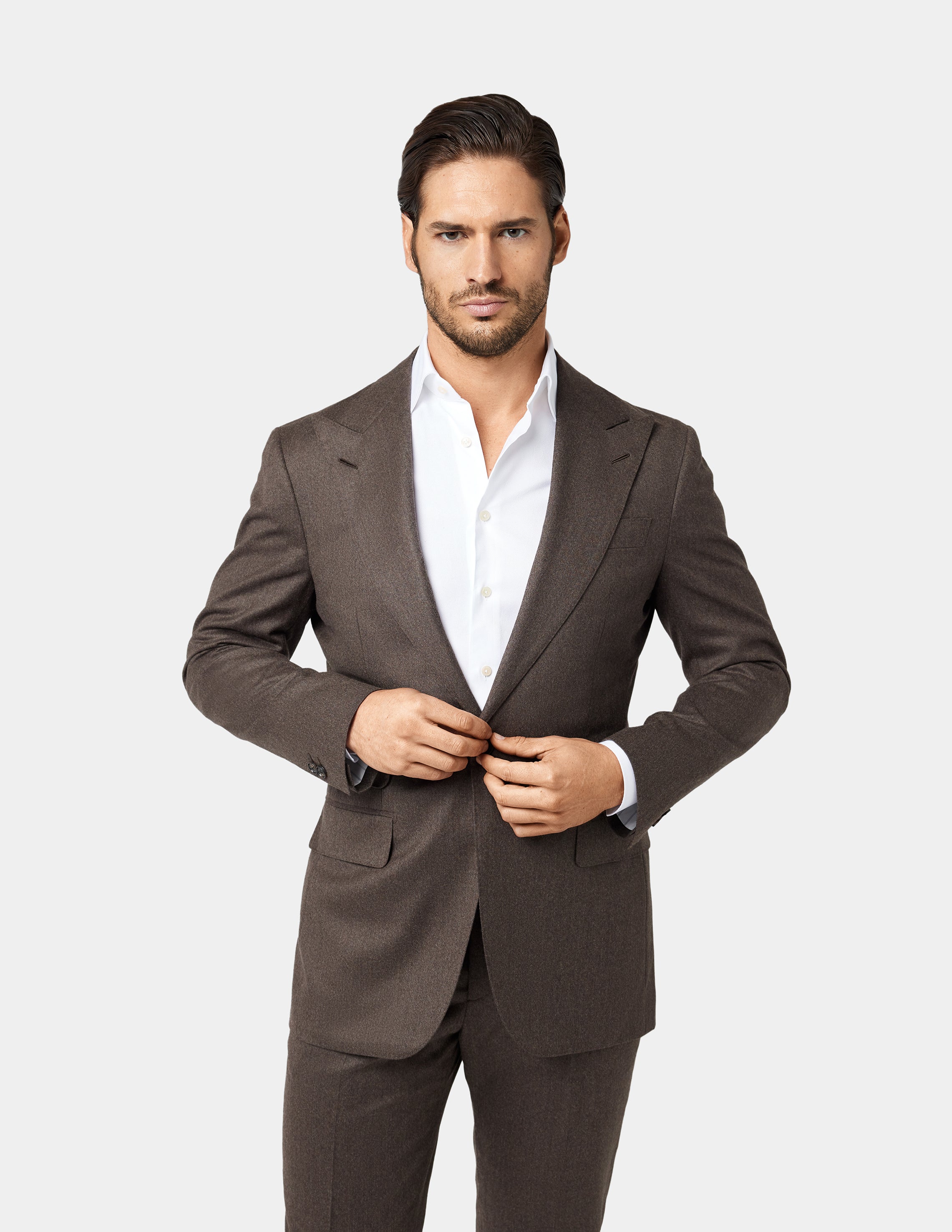 Brown Single Breasted Jacket - Samir Bachkami