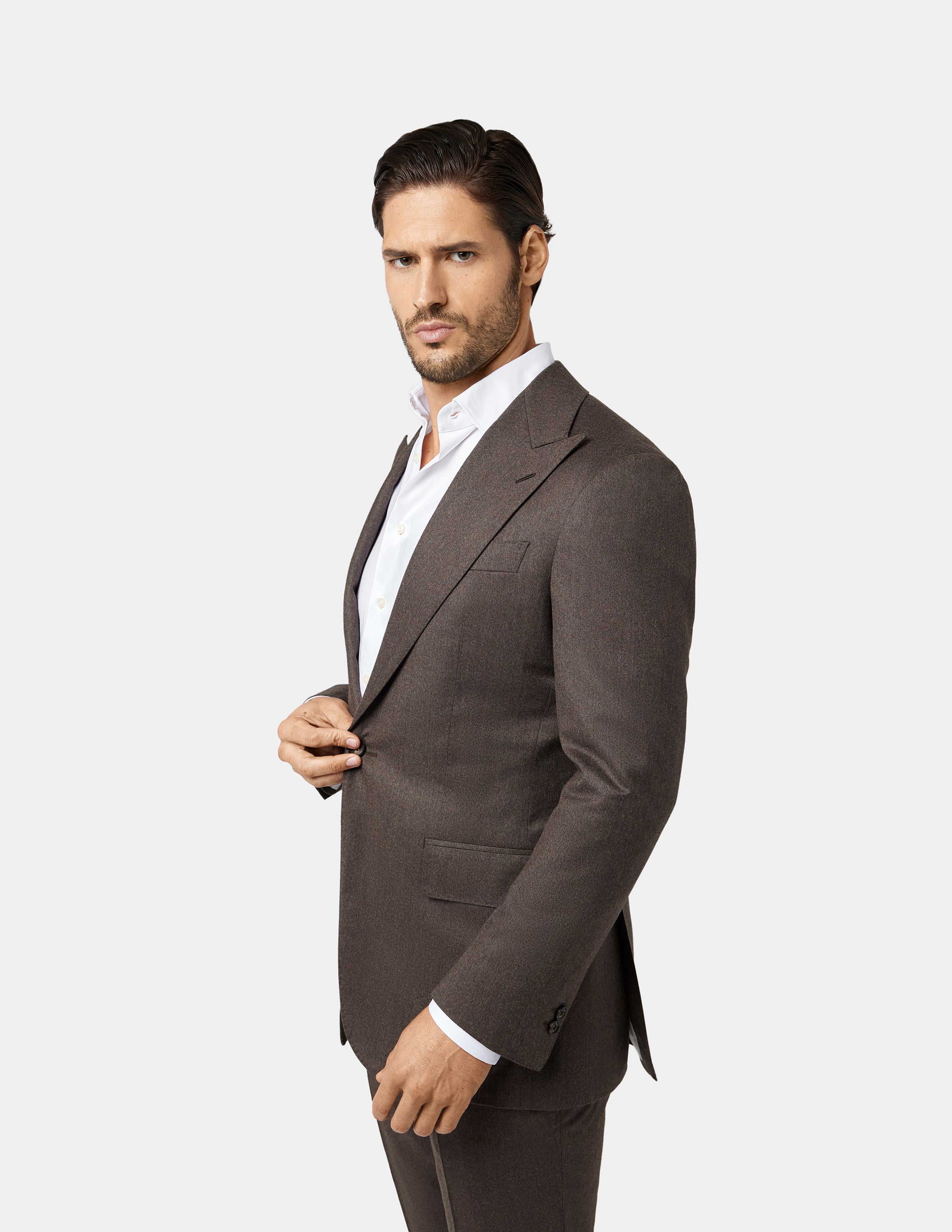 Brown Single Breasted Suit - Samir Bachkami