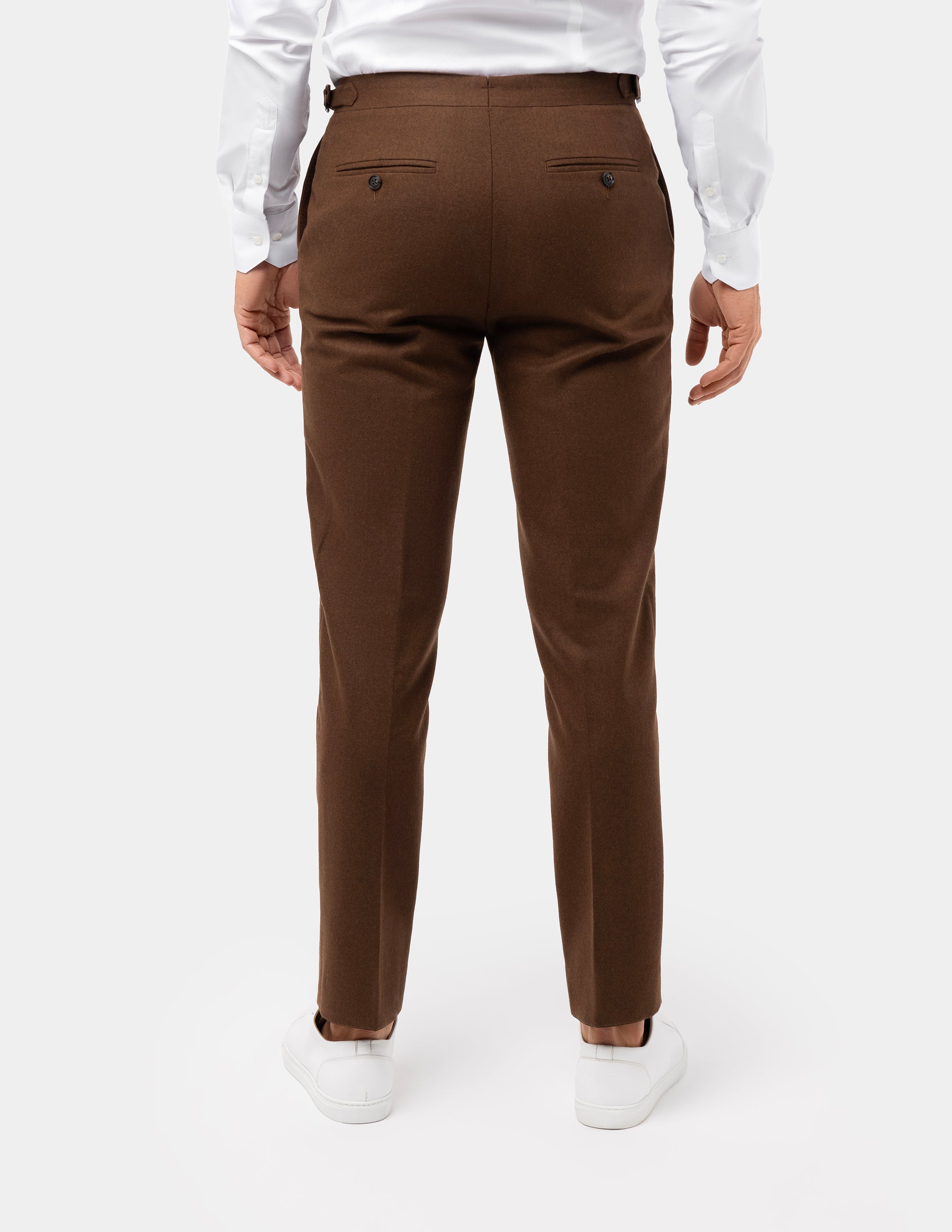 Chocolate Brown Faux Leather Button Front Kick Flare Trousers