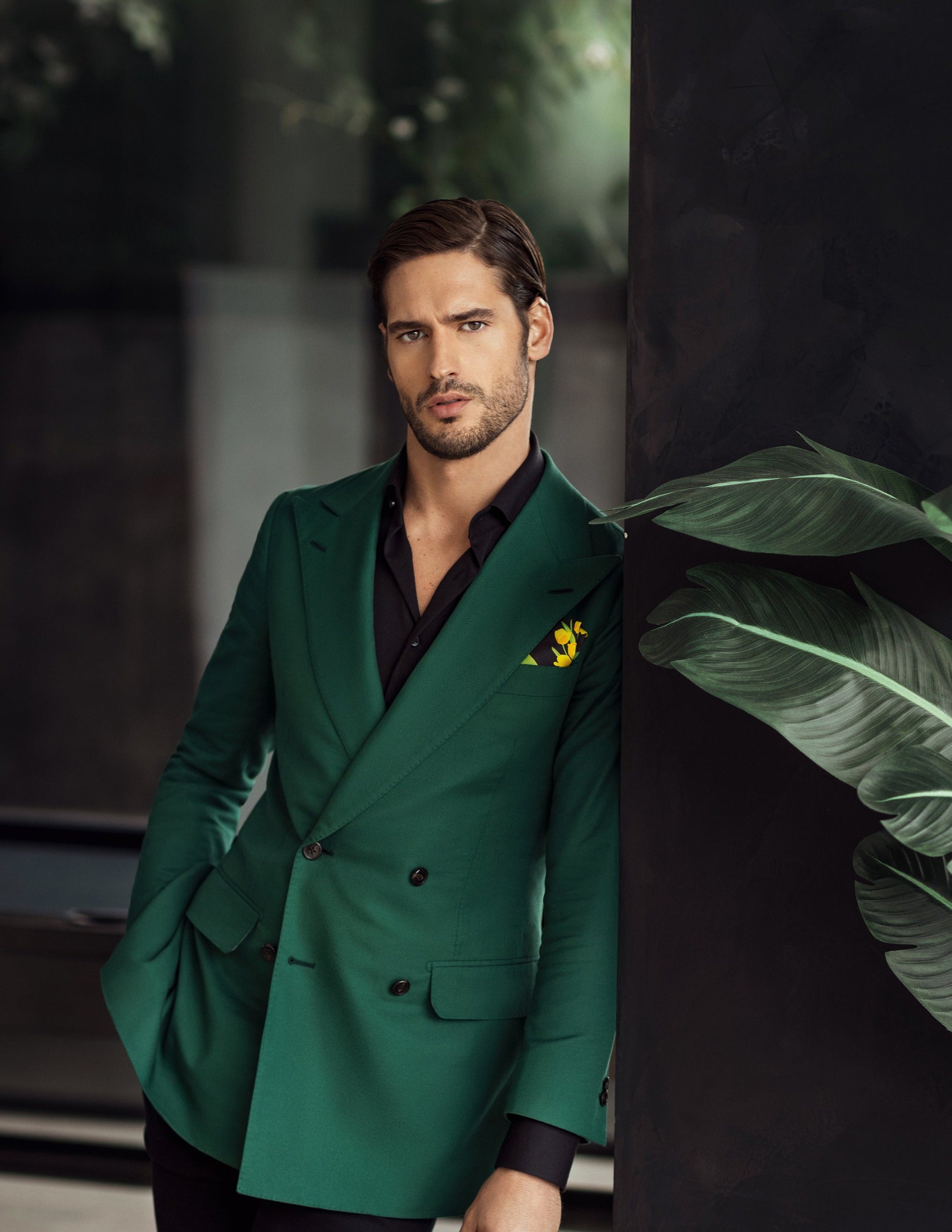 Green Double Breasted Jacket - Samir Bachkami