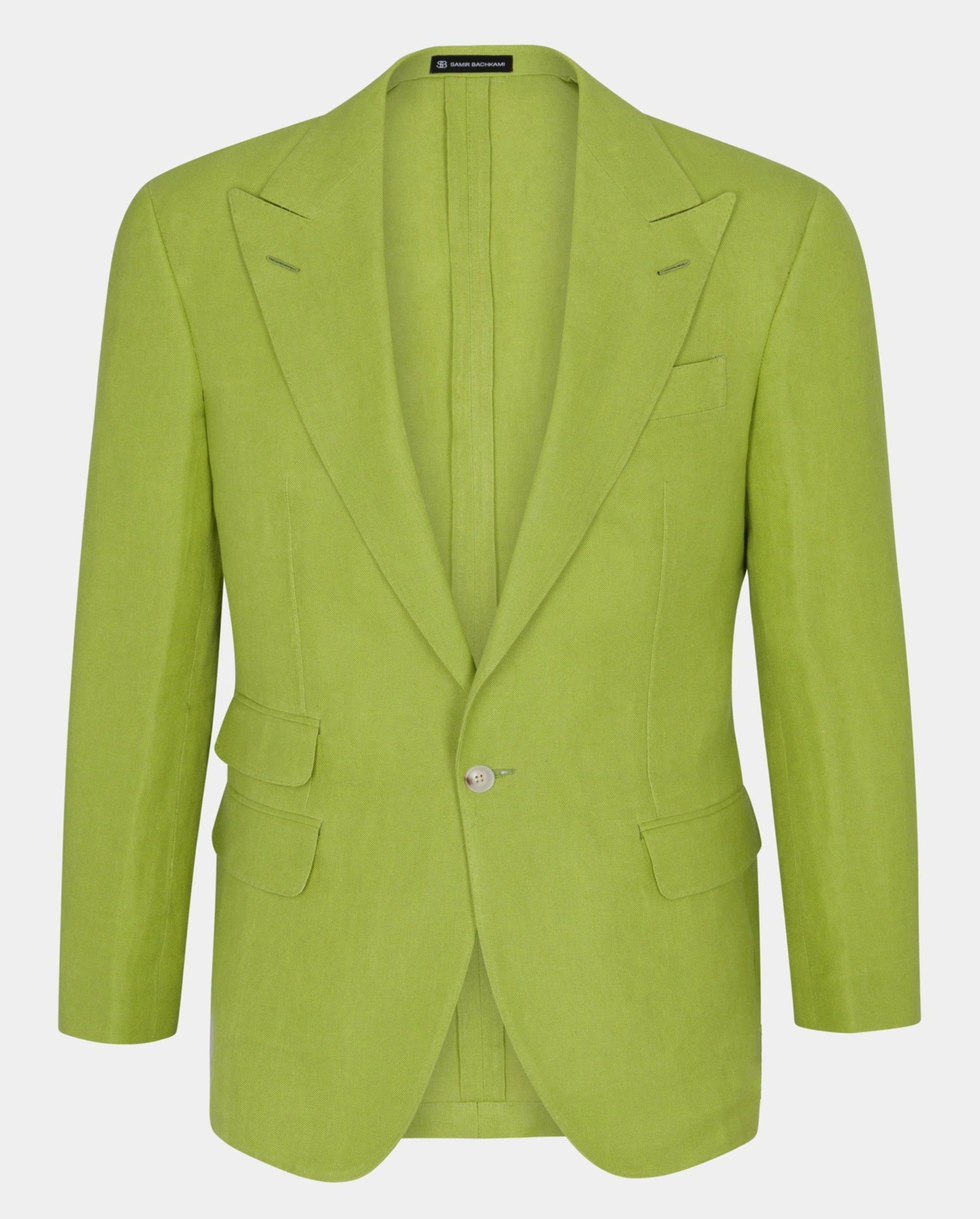 Green Lime Linen Single Breasted Suit - Samir Bachkami
