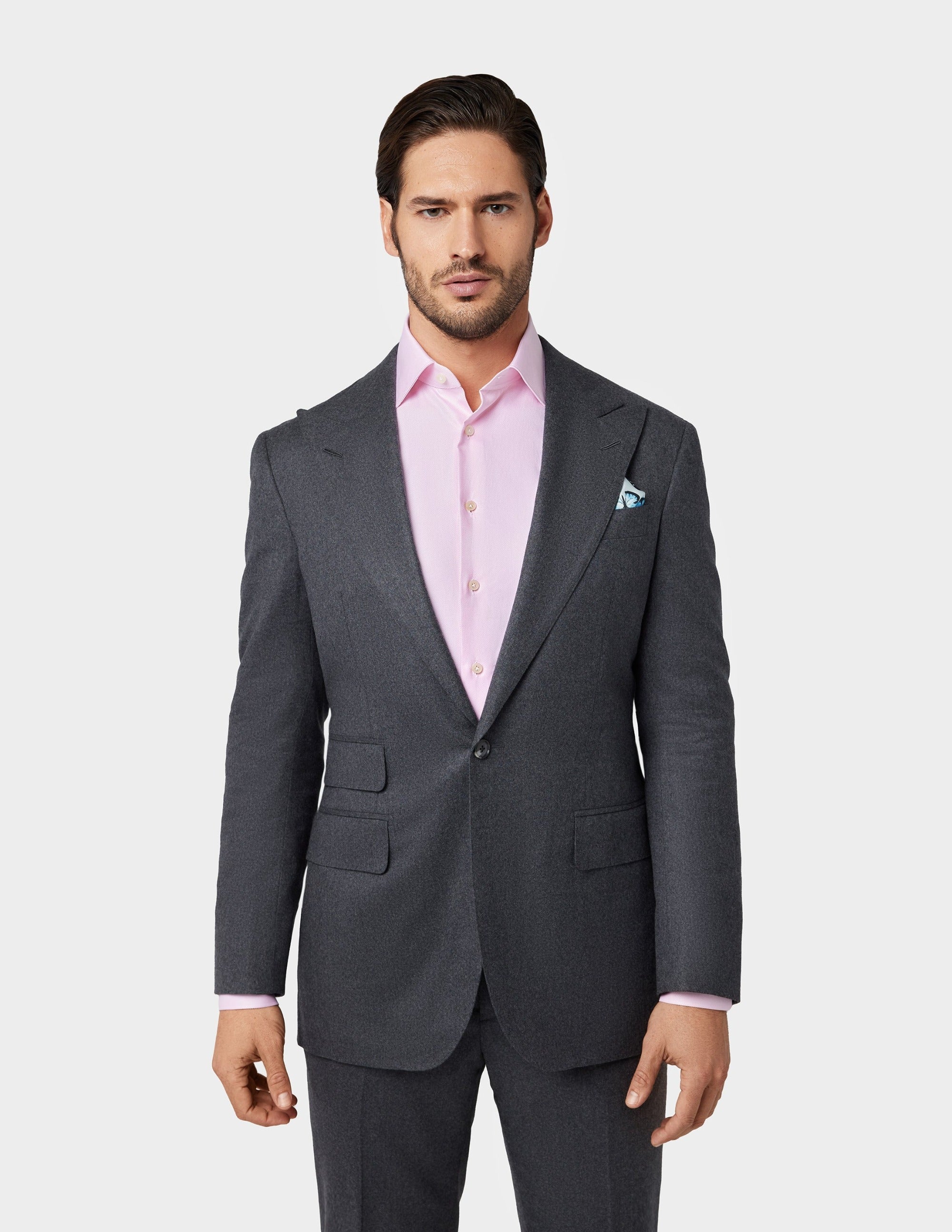 Grey Single Breasted Suit - Samir Bachkami