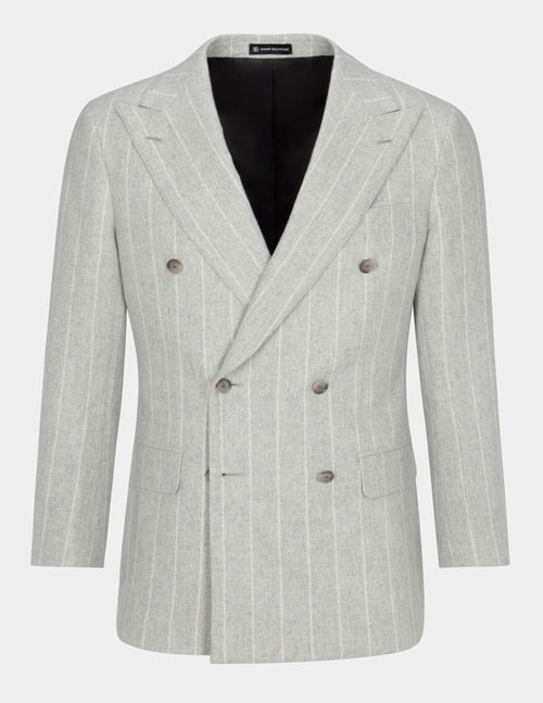 White Stripe 2 Buttons With Vest Jet Liquid Black Suit main image 0