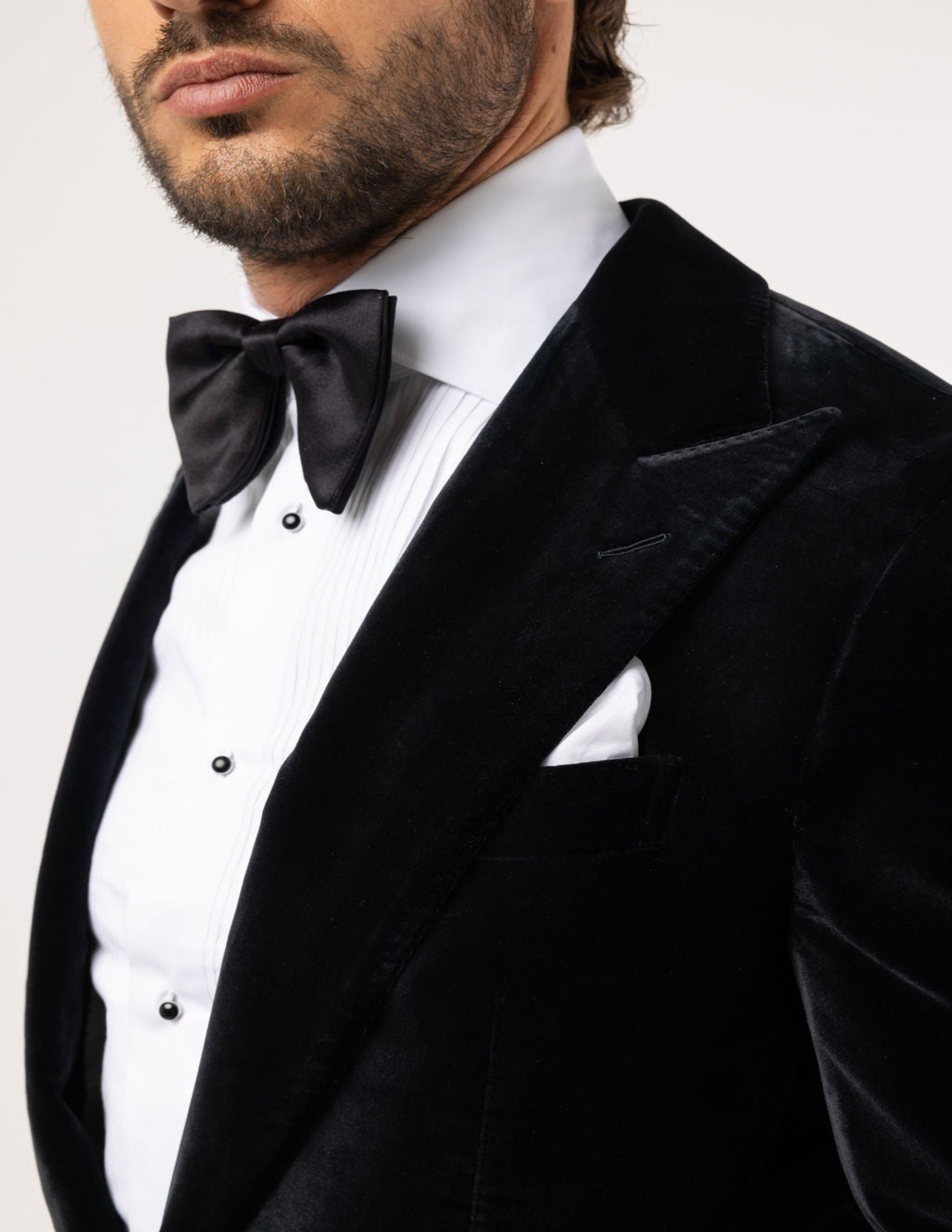 Light Black Velvet Single Breasted Suit - Samir Bachkami