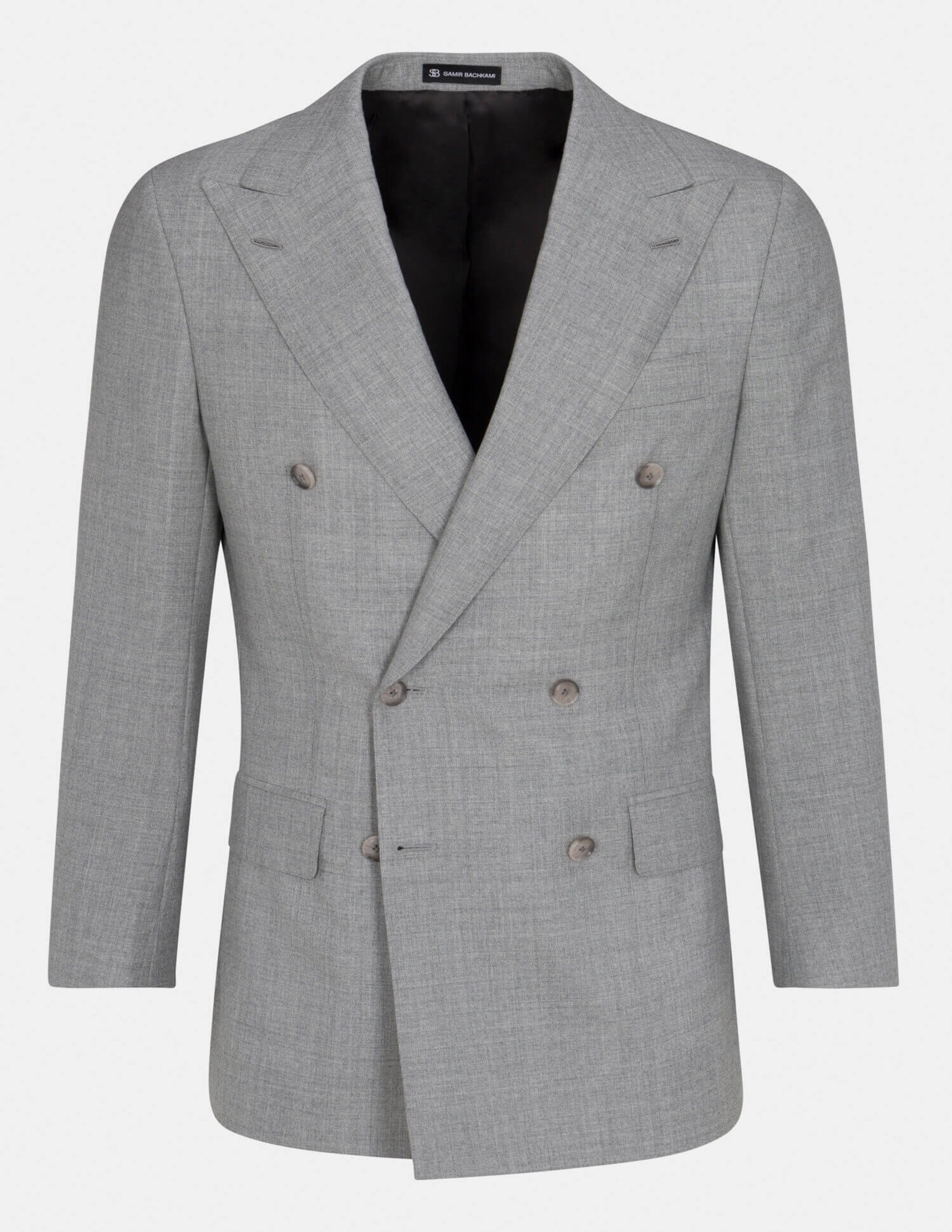 Light Grey Double Breasted Suit - Samir Bachkami