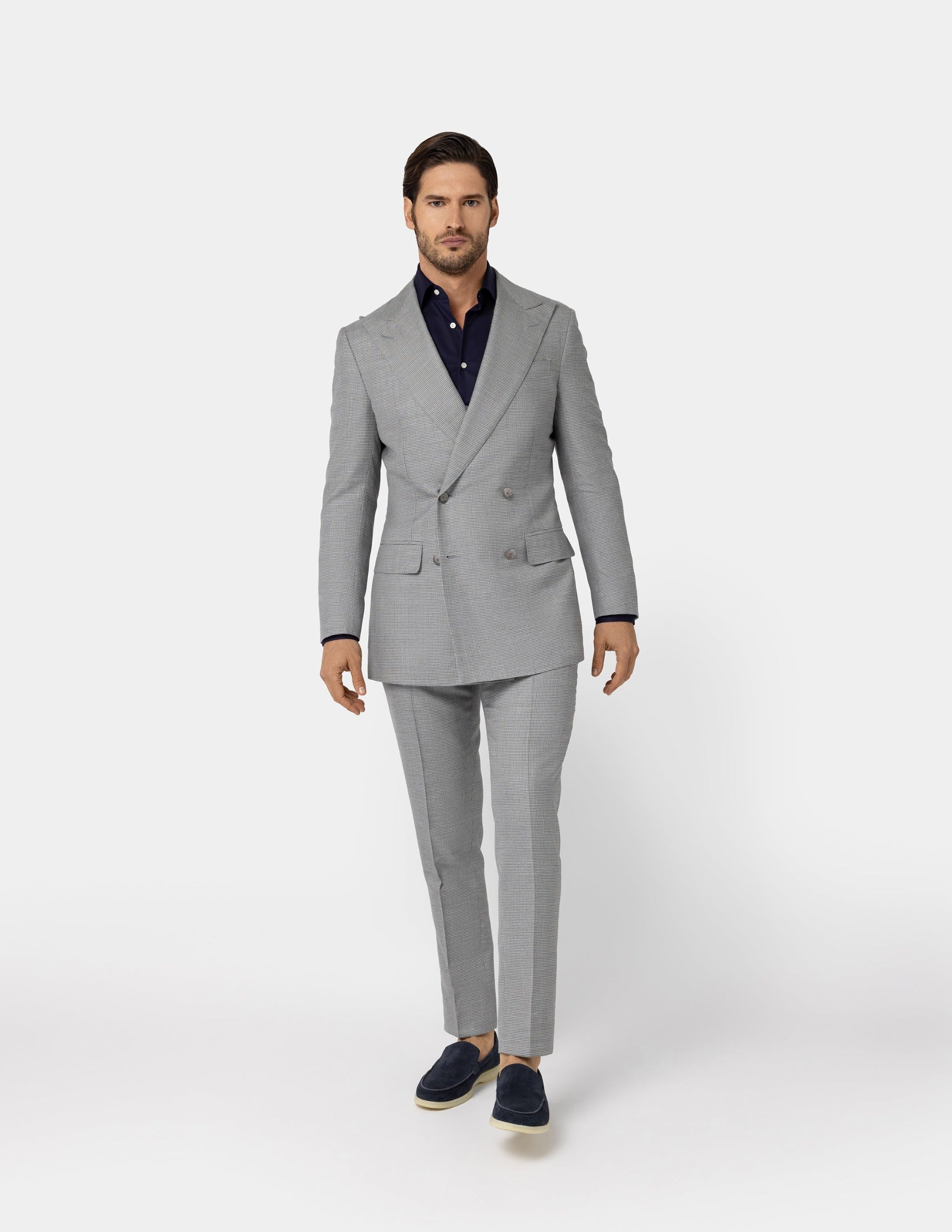 Light Grey Double Breasted Suit - Samir Bachkami