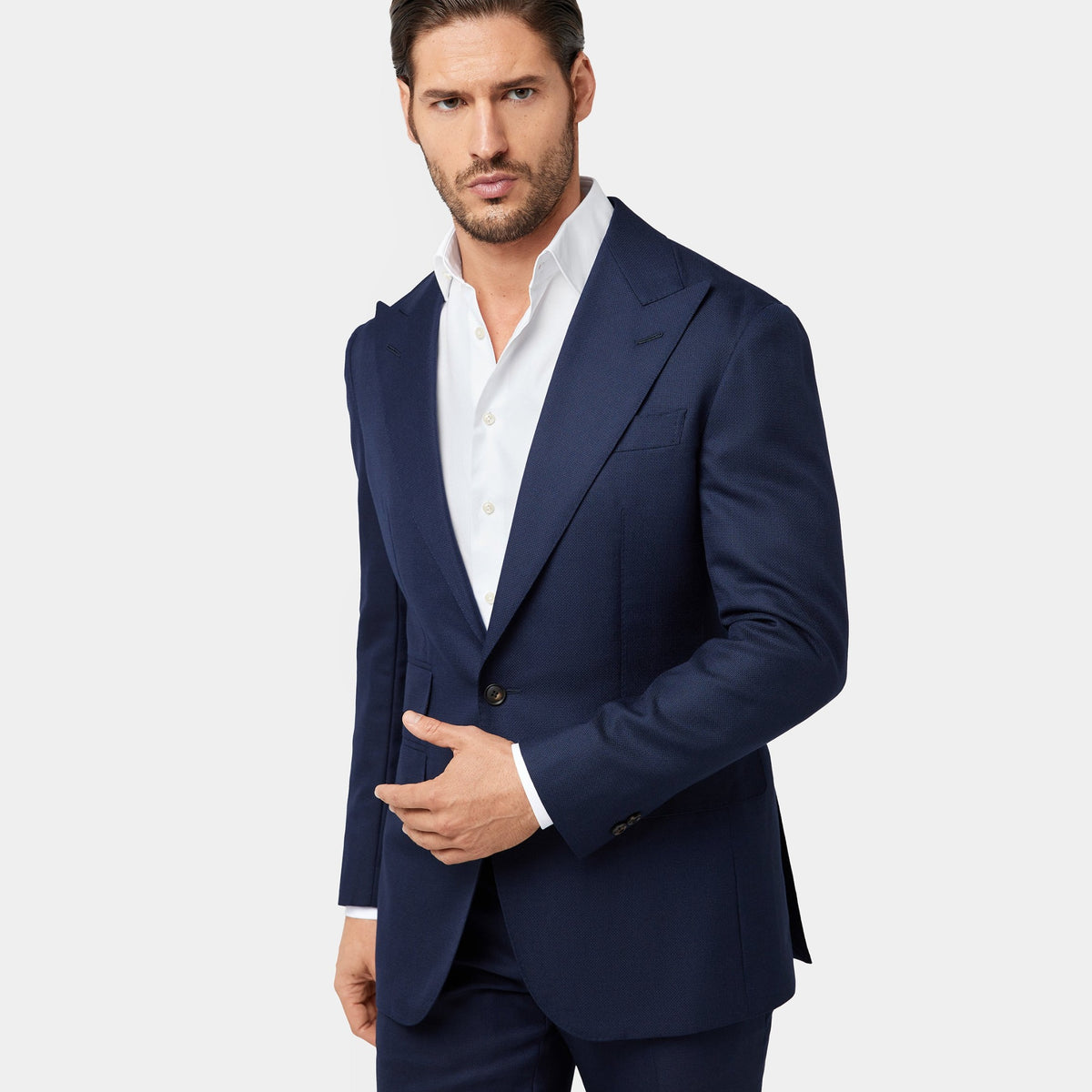 Navy Blue Single Breasted Suit - Main Image