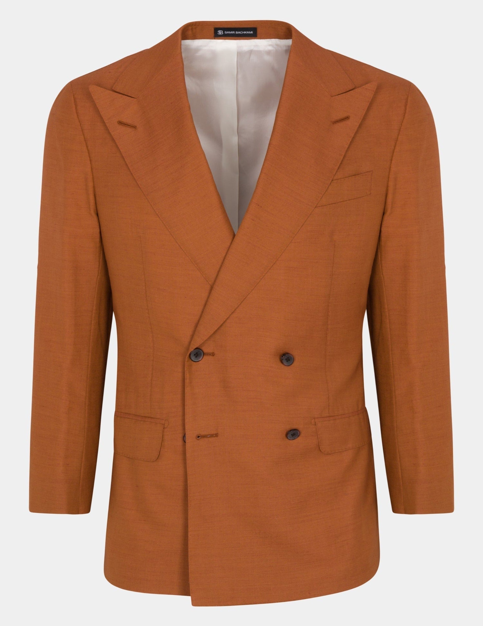 Orange Double Breasted Suit - Samir Bachkami