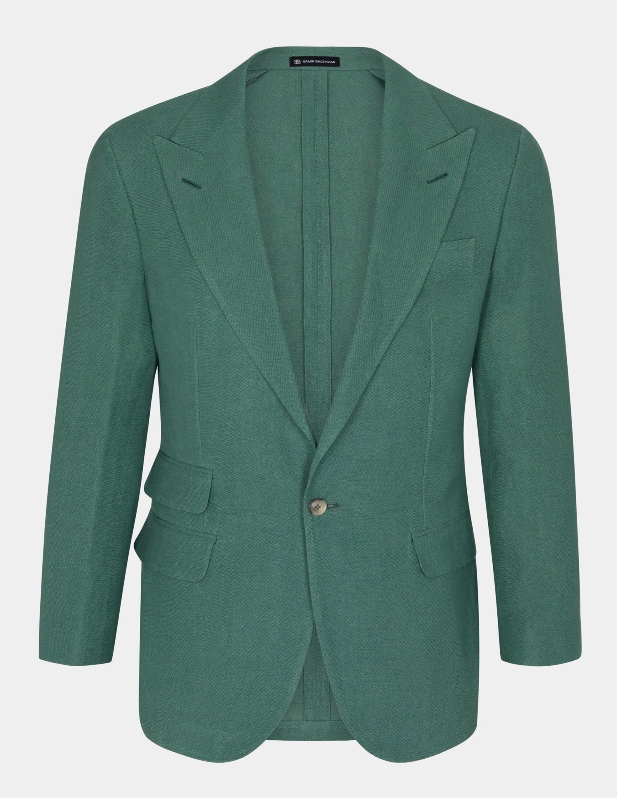 Pale Teal Linen Single Breasted Suit - Samir Bachkami