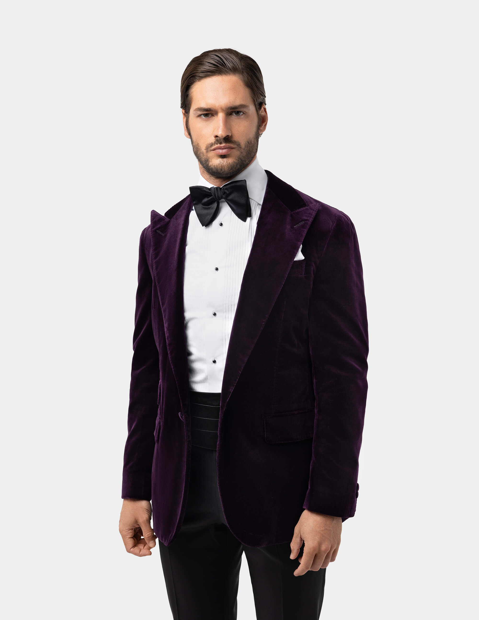 Purple Velvet Single Breasted Suit - Samir Bachkami