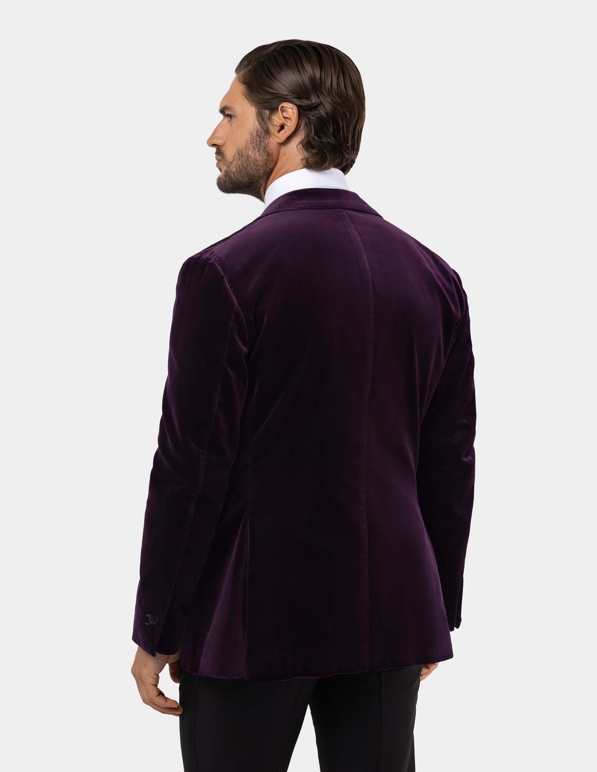 Dark purple velvet clearance suit