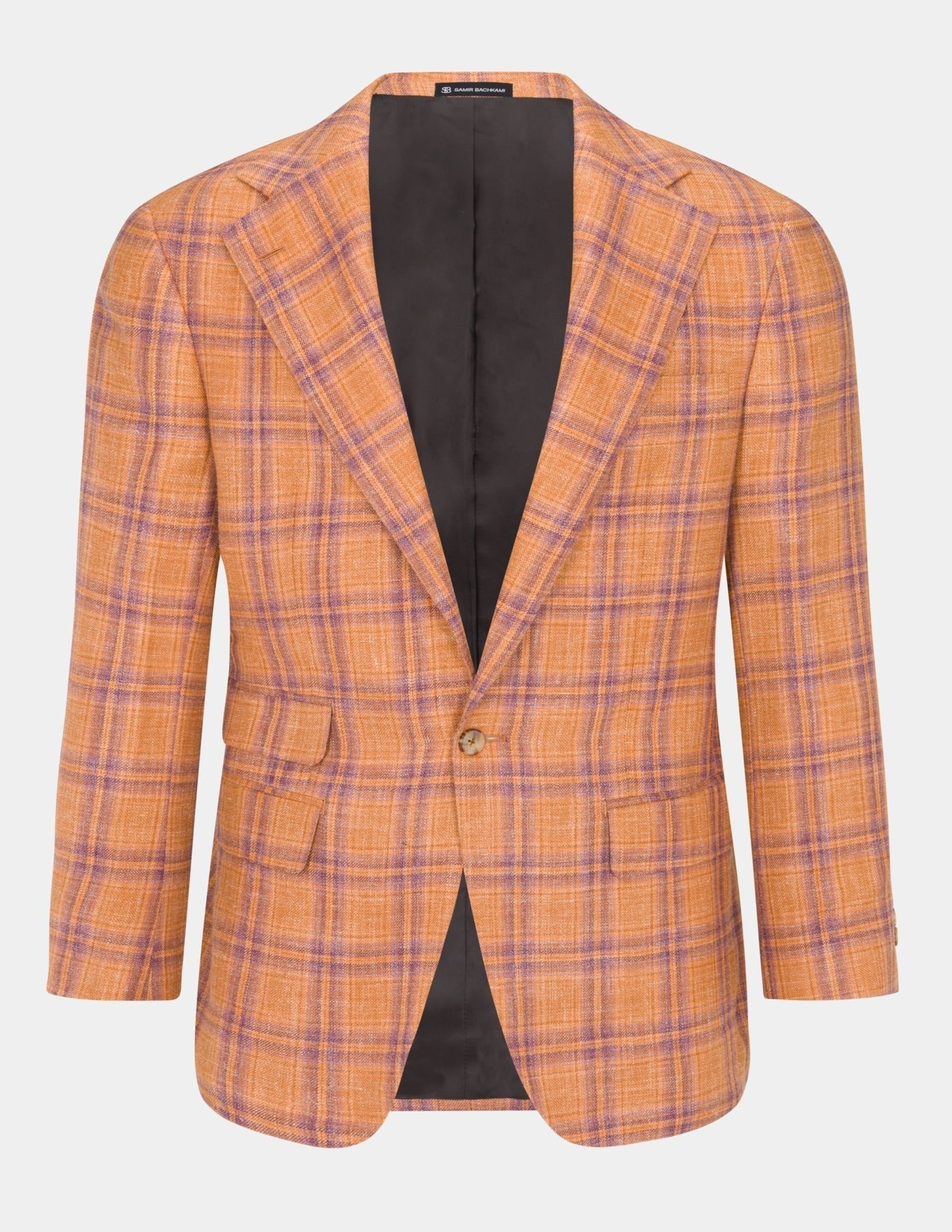 Textured Light Orange Notch Jacket - Samir Bachkami