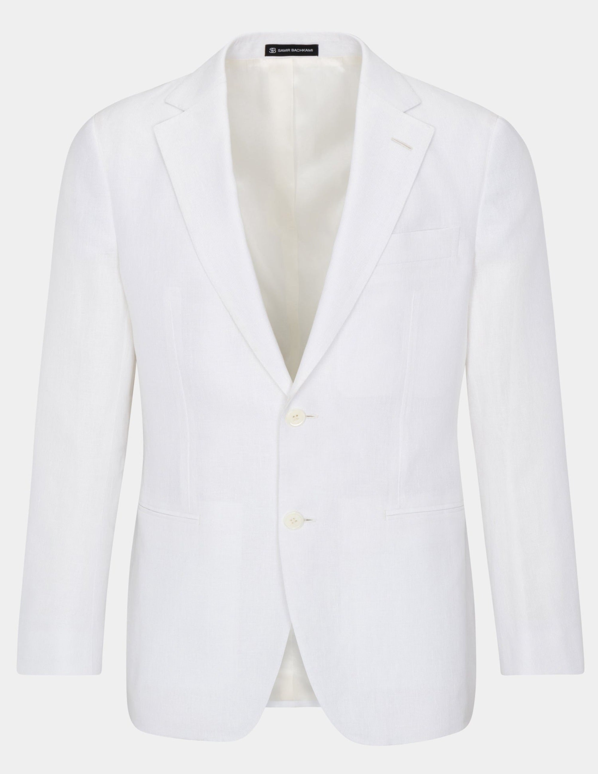 White Linen Single Breasted Jacket - Samir Bachkami