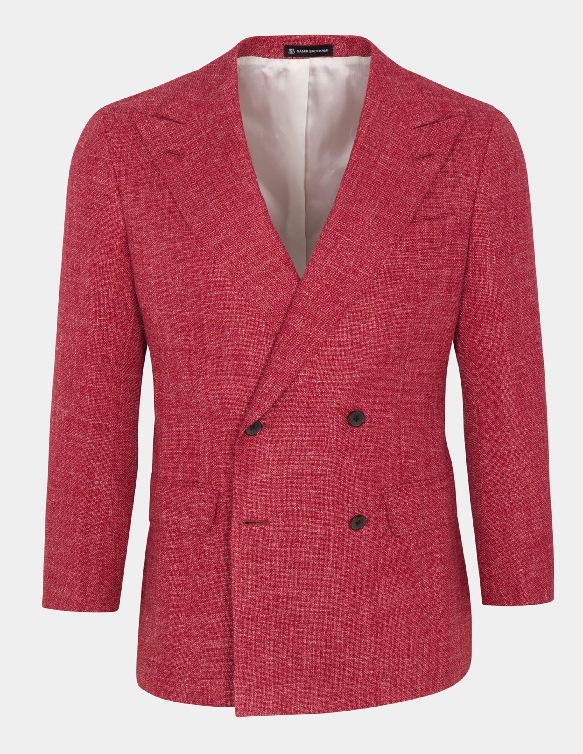 White-Red Double-Breasted Jacket - Samir Bachkami