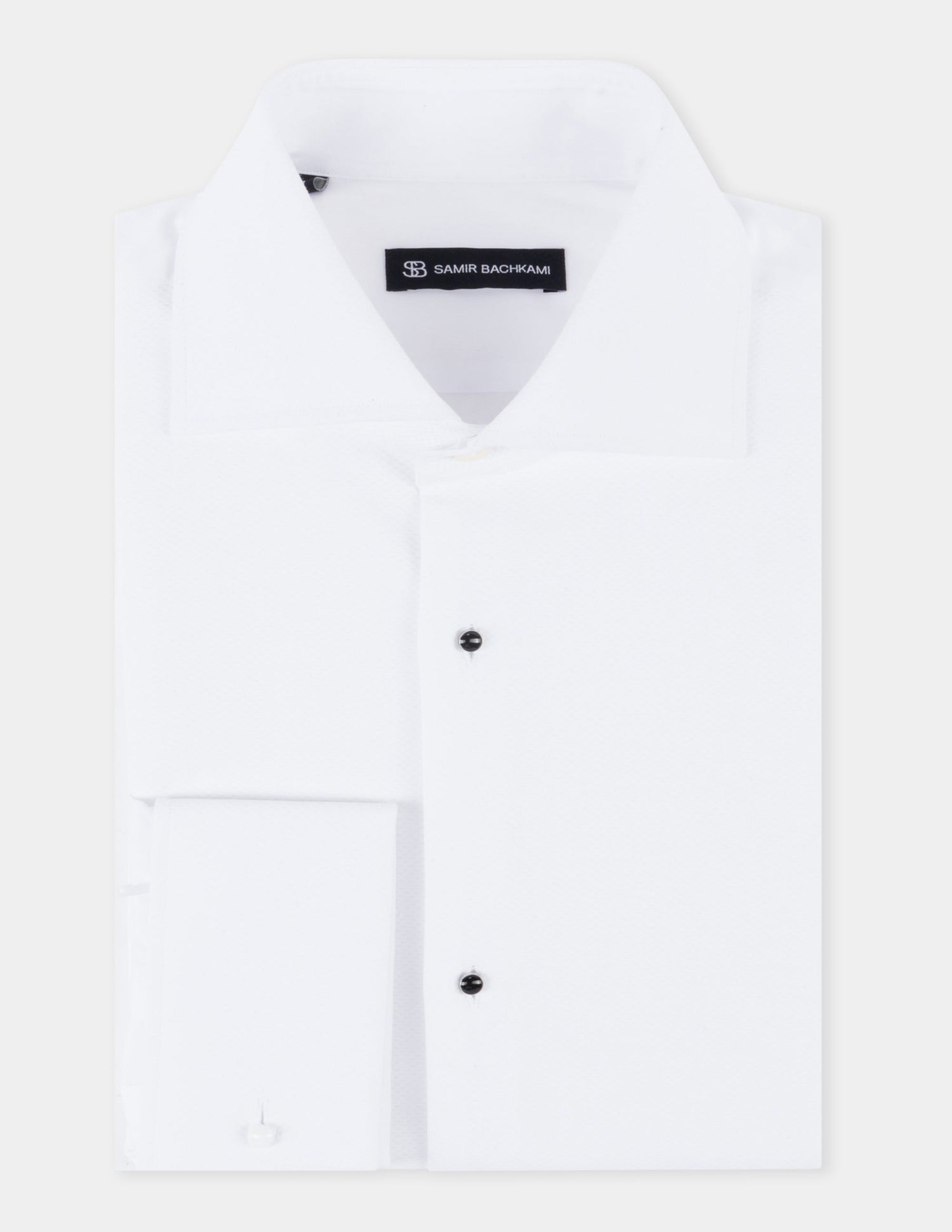 White Slim fit Tuxedo Shirt - Samir Bachkami